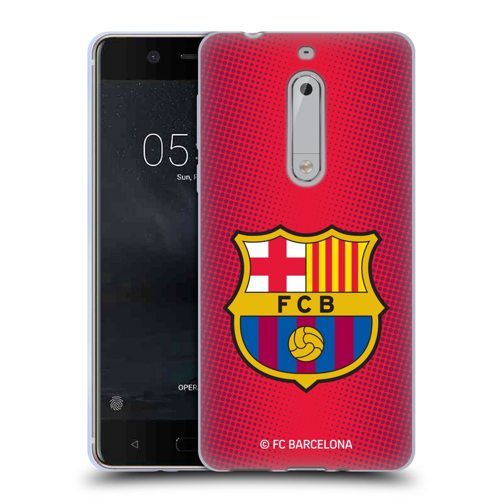 HEAD CASE silikonový obal na mobil Nokia 5 FC Barcelona znak červené pozadí