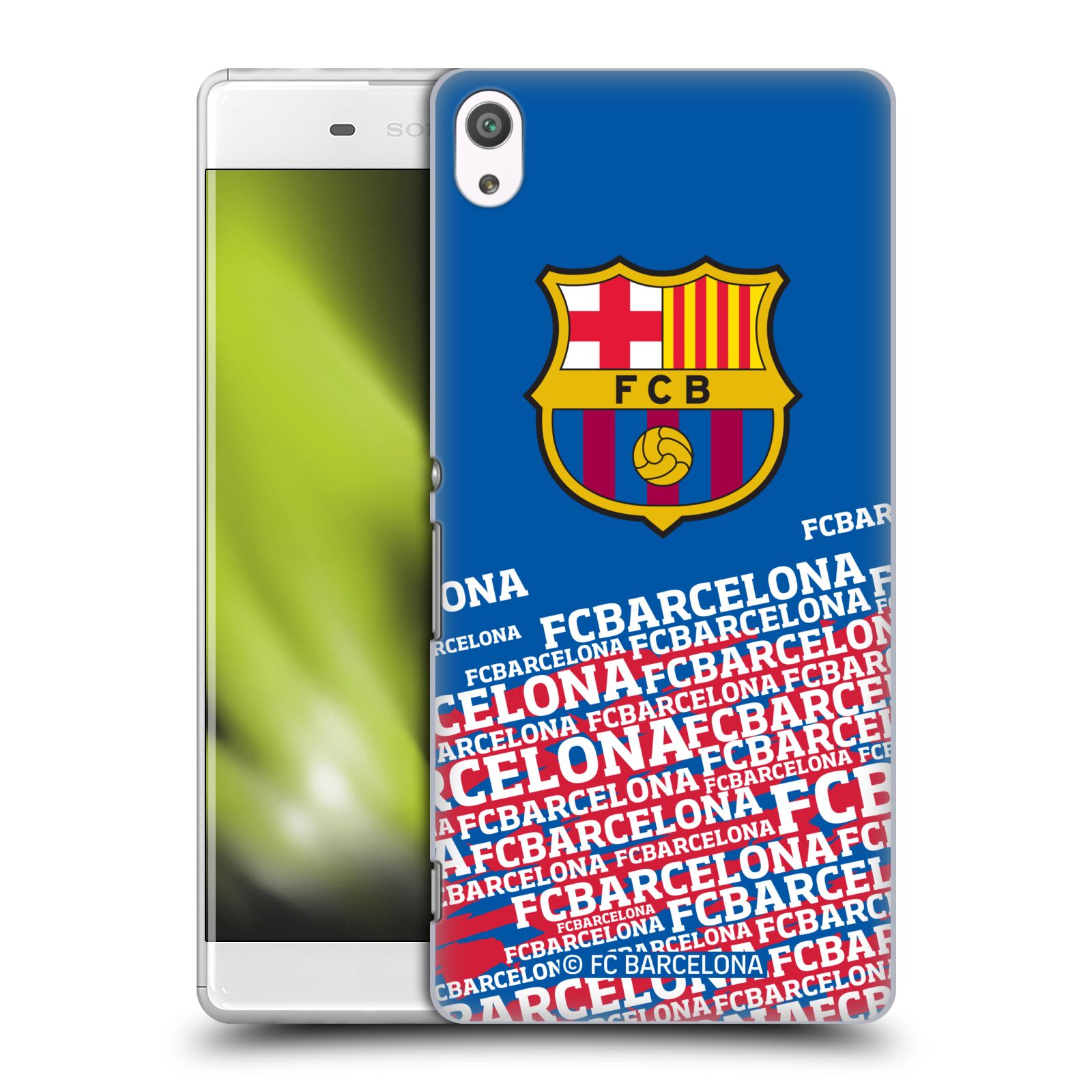 Obal na mobil Sony Xperia XA ULTRA - HEAD CASE - FC BARCELONA - Velké logo nadpisy