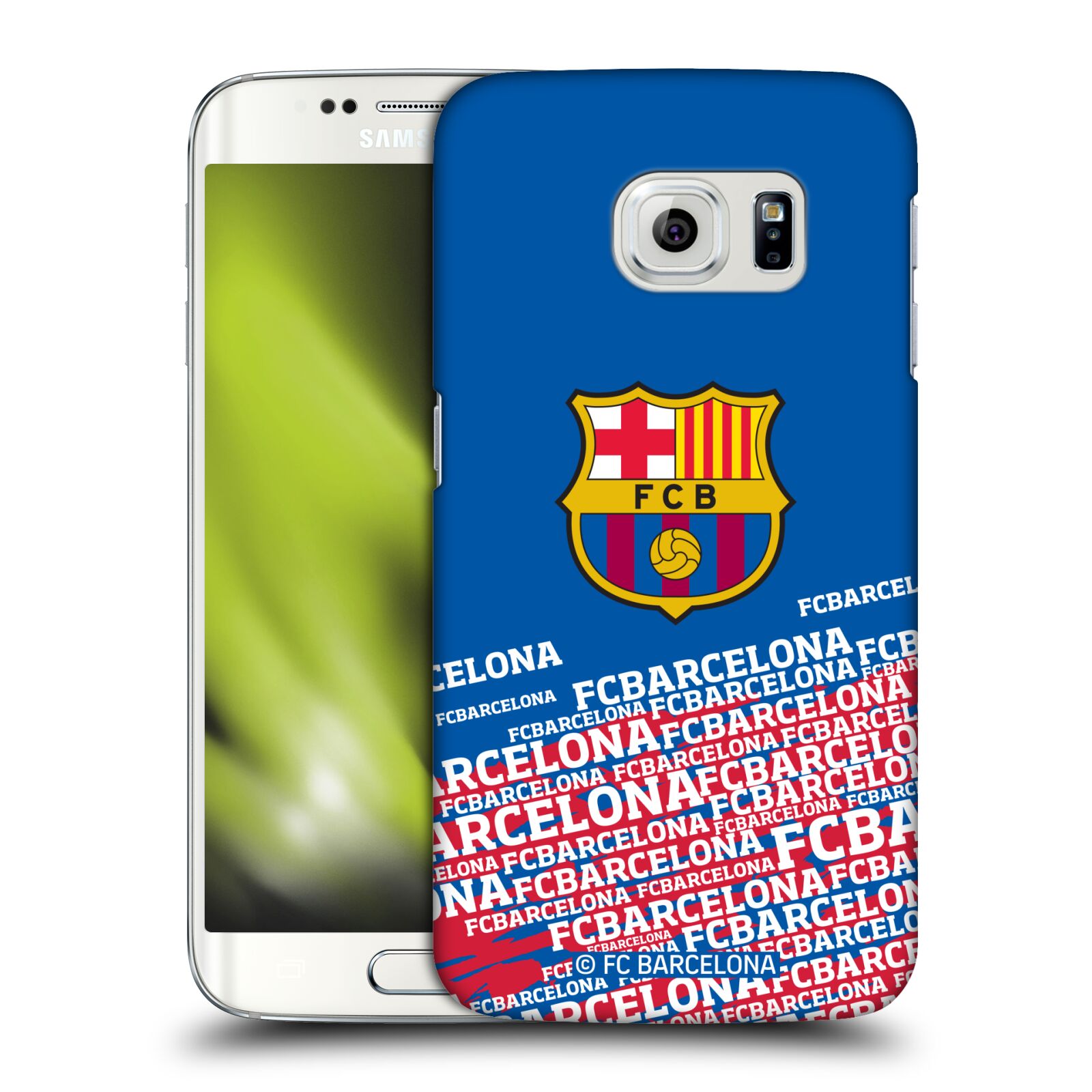 Obal na mobil Samsung Galaxy S6 EDGE - HEAD CASE - FC BARCELONA - Velké logo nadpisy