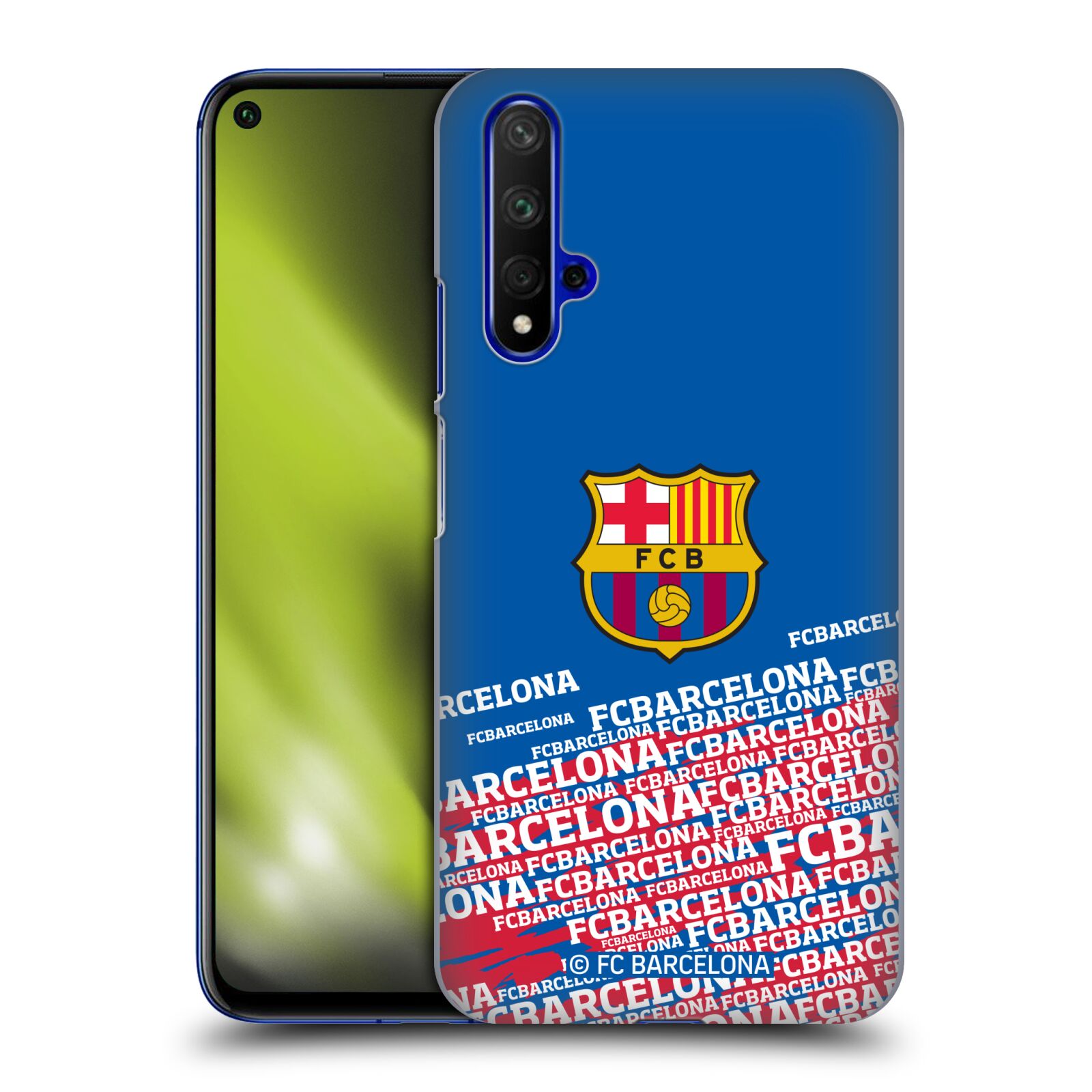 Obal na mobil HONOR 20 - HEAD CASE - FC BARCELONA - Velké logo nadpisy