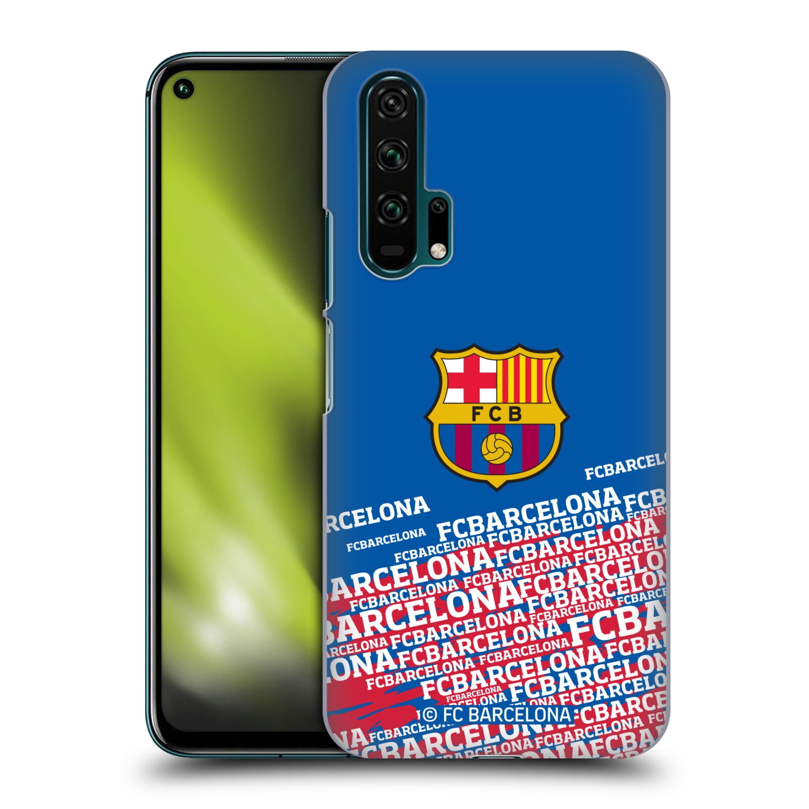 Obal na mobil HONOR 20 PRO - HEAD CASE - FC BARCELONA - Velké logo nadpisy