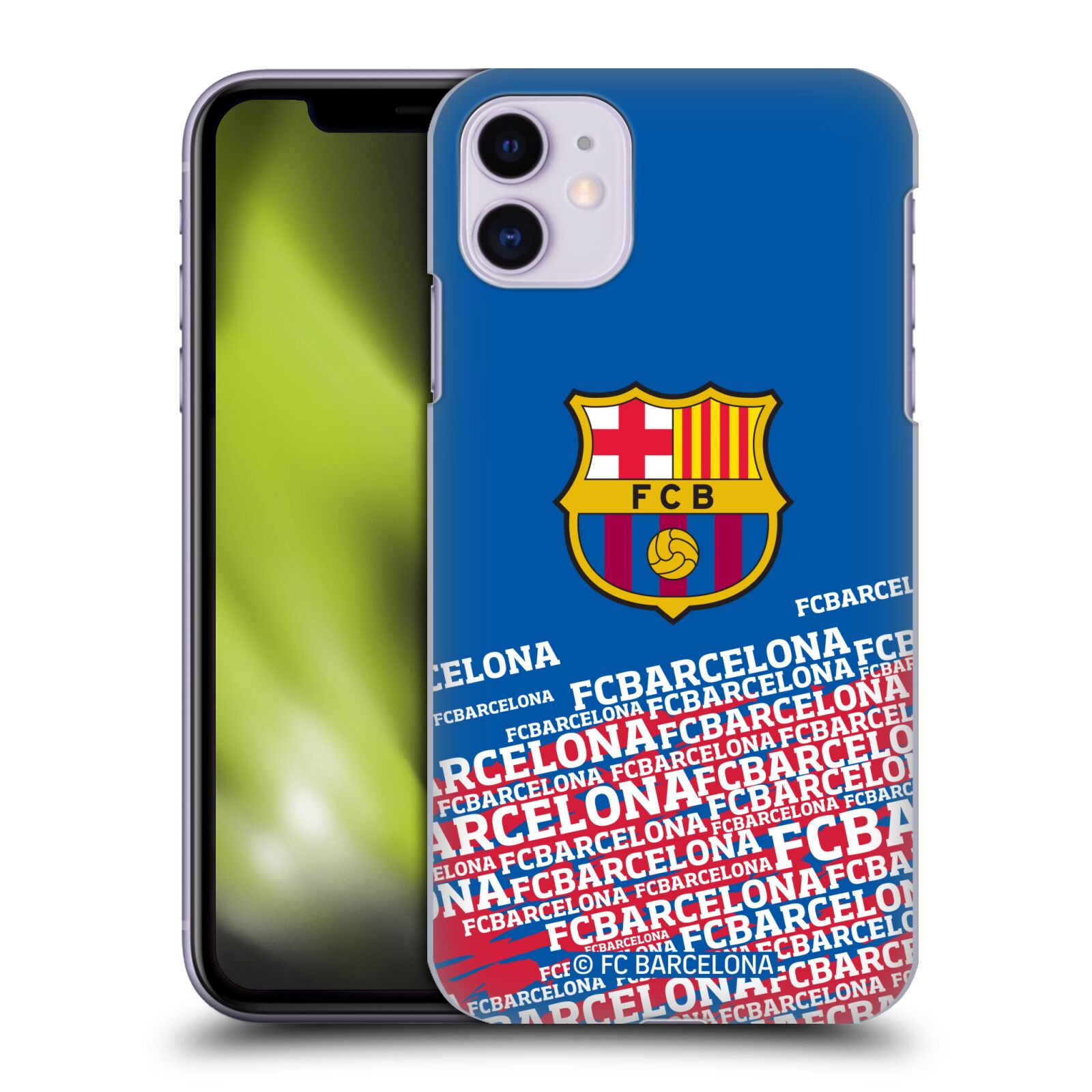 Obal na mobil Apple Iphone 11 - HEAD CASE - FC BARCELONA - Velké logo nadpisy