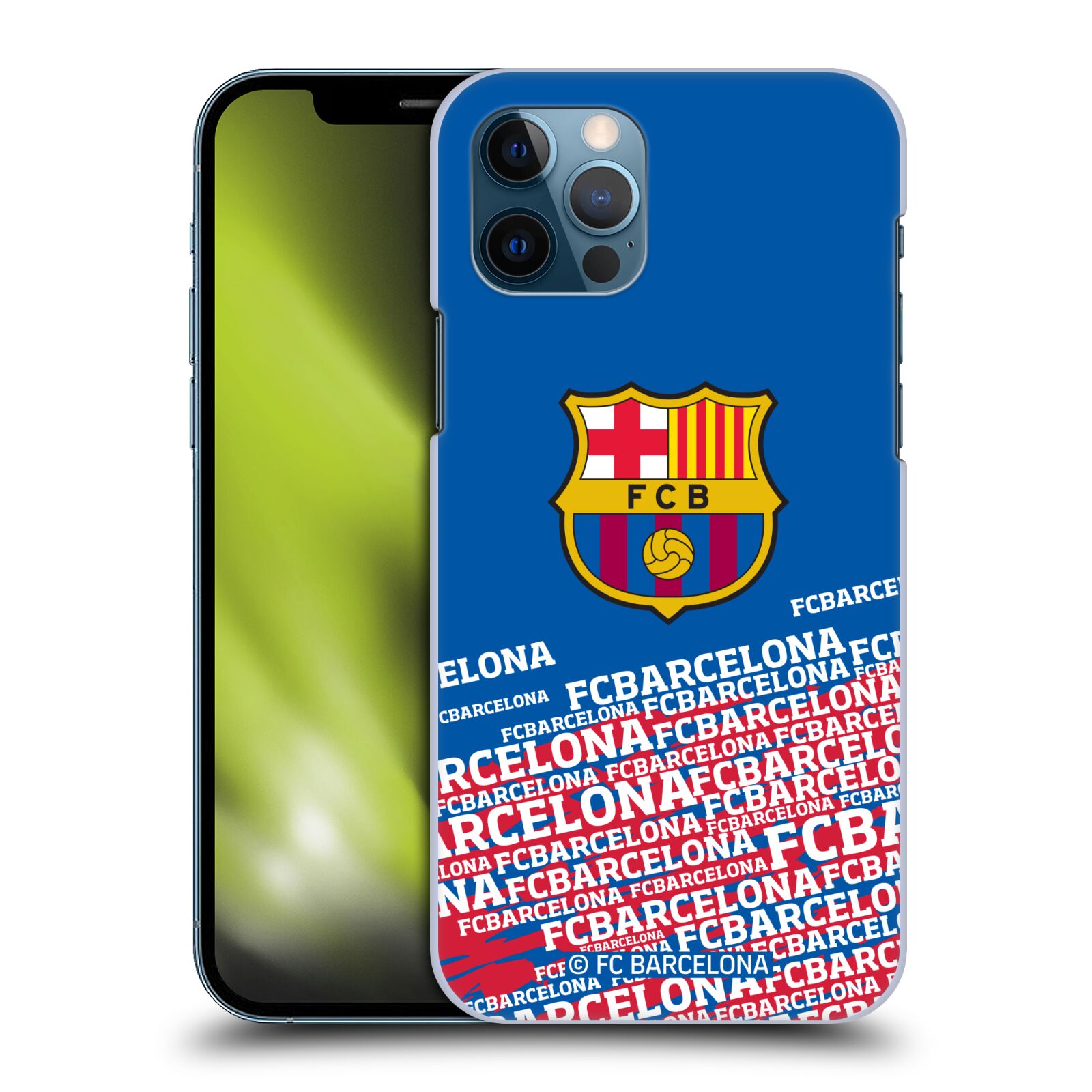 Obal na mobil Apple Iphone 12 / 12 PRO - HEAD CASE - FC BARCELONA - Velké logo nadpisy
