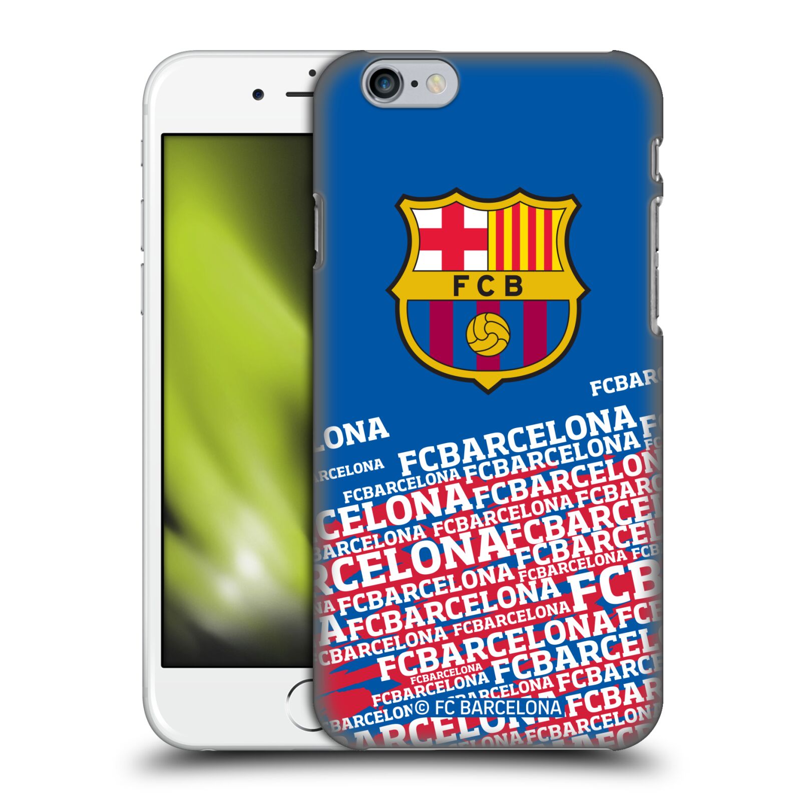 Obal na mobil Apple Iphone 6/6S - HEAD CASE - FC BARCELONA - Velké logo nadpisy