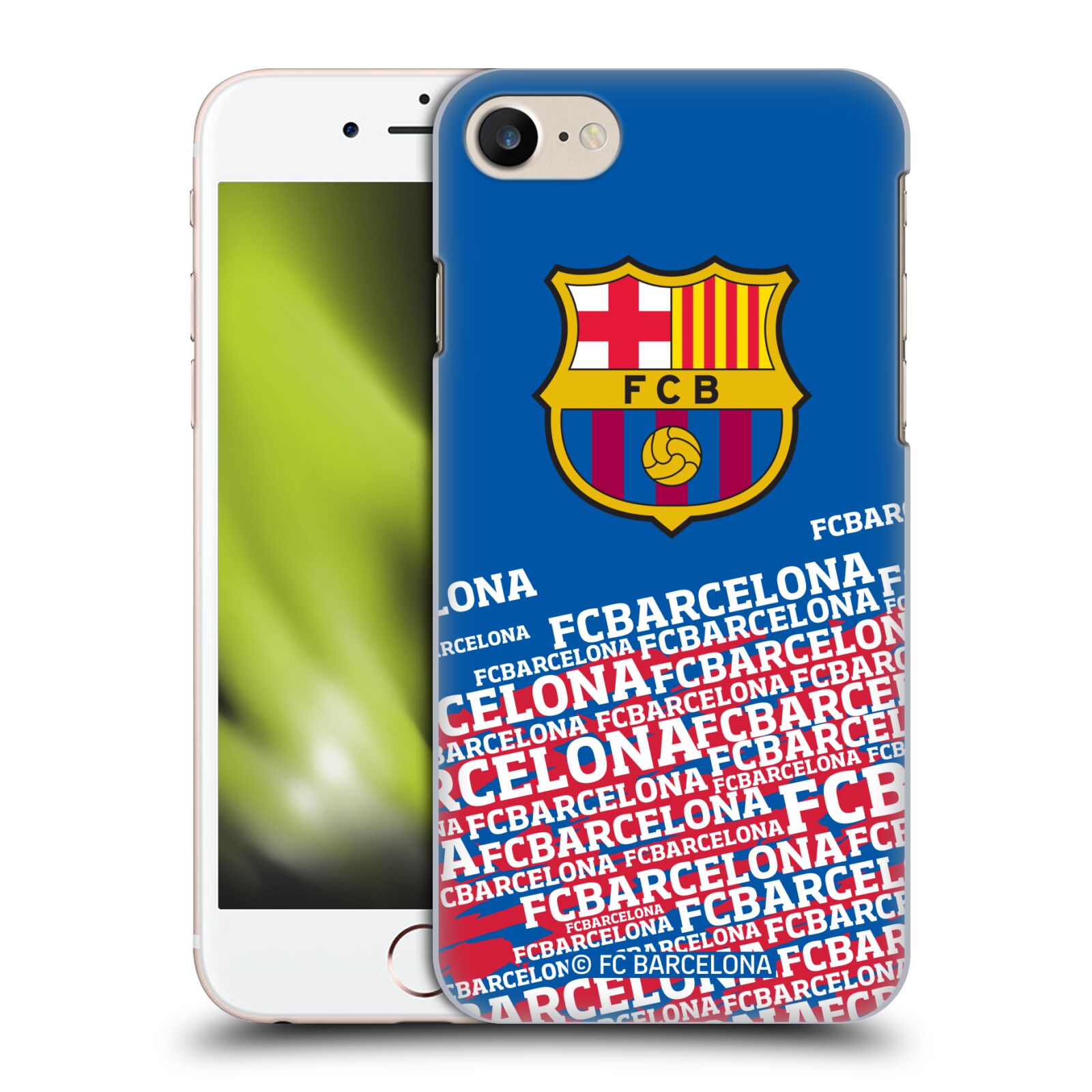 Obal na mobil Apple Iphone 7/8 - HEAD CASE - FC BARCELONA - Velké logo nadpisy