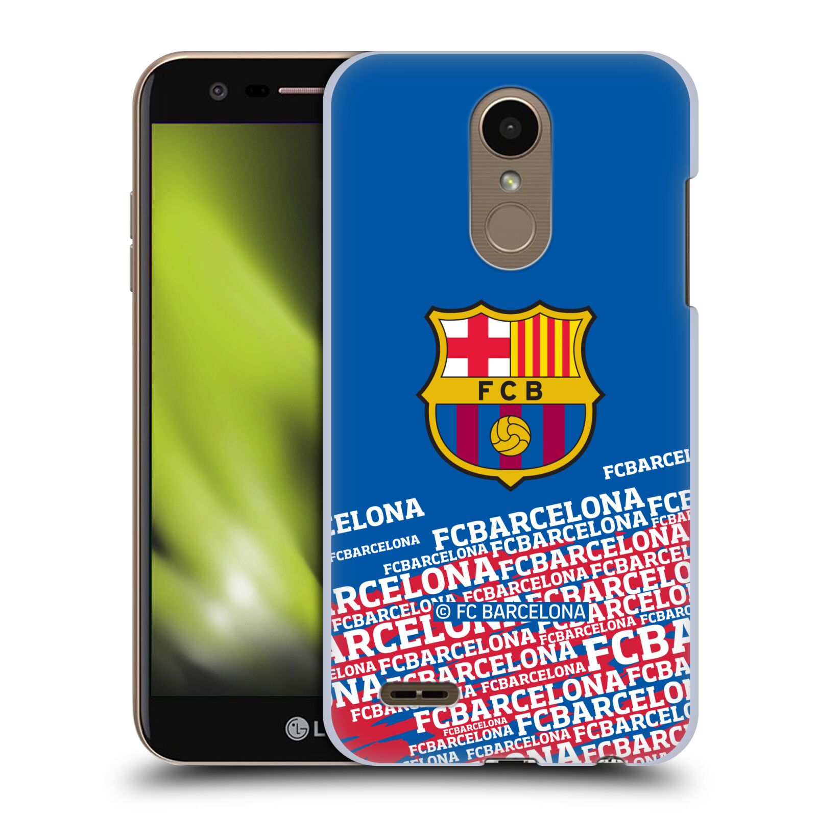 Obal na mobil LG K10 2018 - HEAD CASE - FC BARCELONA - Velké logo nadpisy