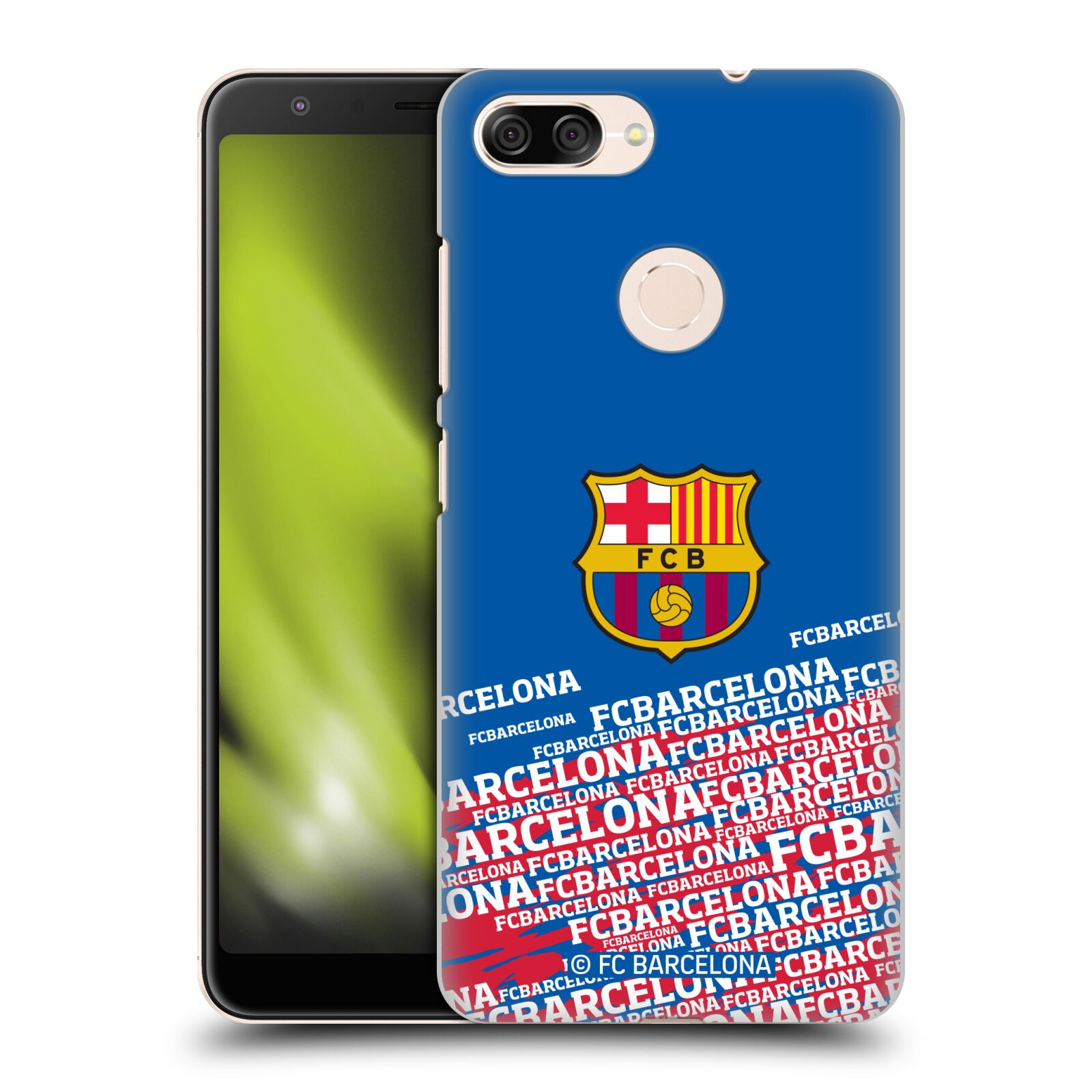 Obal na mobil ASUS ZENFONE Max Plus M1 - HEAD CASE - FC BARCELONA - Velké logo nadpisy