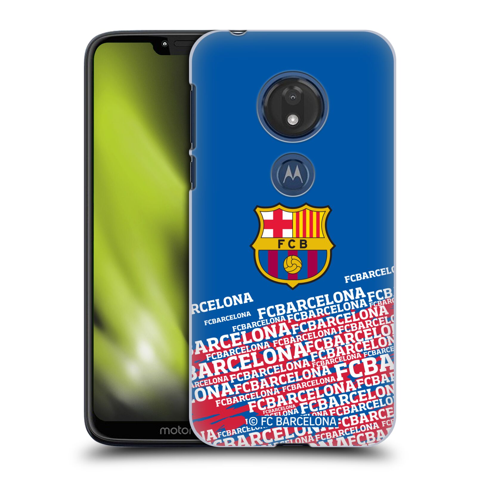 Obal na mobil Motorola Moto G7 Play - HEAD CASE - FC BARCELONA - Velké logo nadpisy