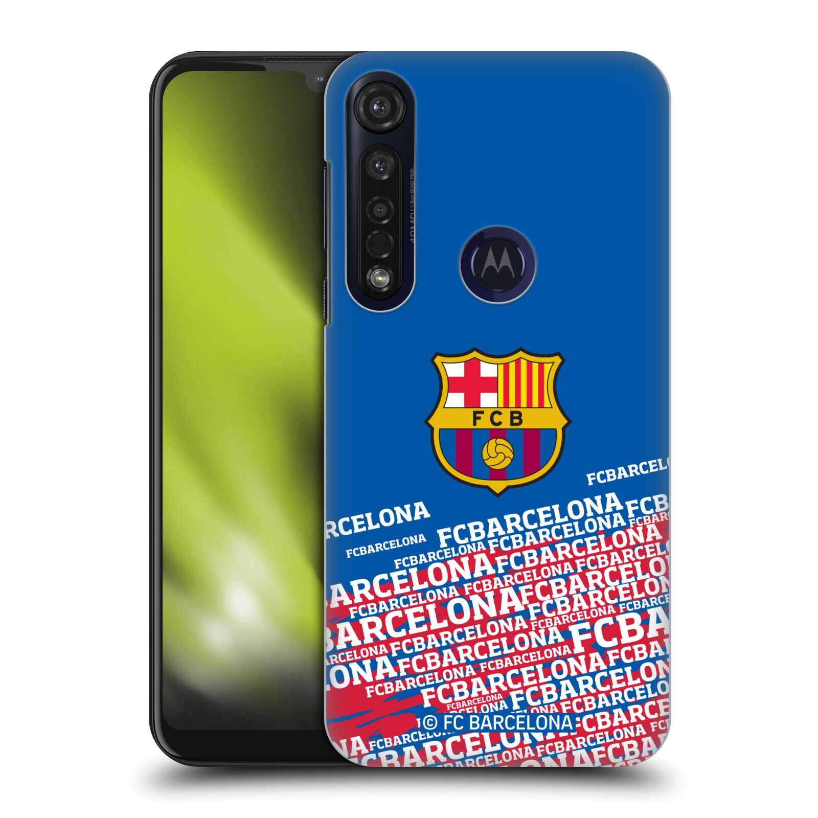 Obal na mobil Motorola Moto G8 PLUS - HEAD CASE - FC BARCELONA - Velké logo nadpisy