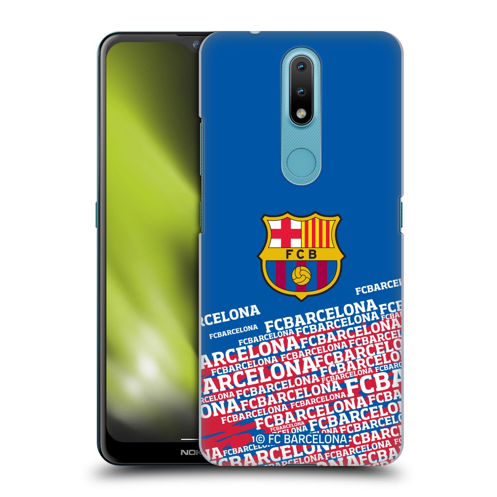 Obal na mobil Nokia 2.4 - HEAD CASE - FC BARCELONA - Velké logo nadpisy