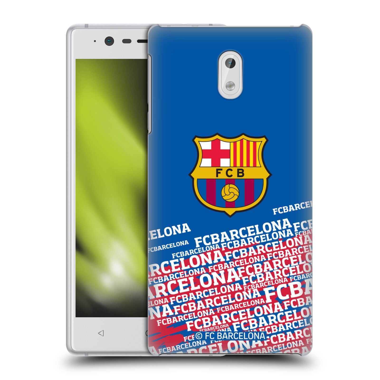 Obal na mobil Nokia 3 - HEAD CASE - FC BARCELONA - Velké logo nadpisy