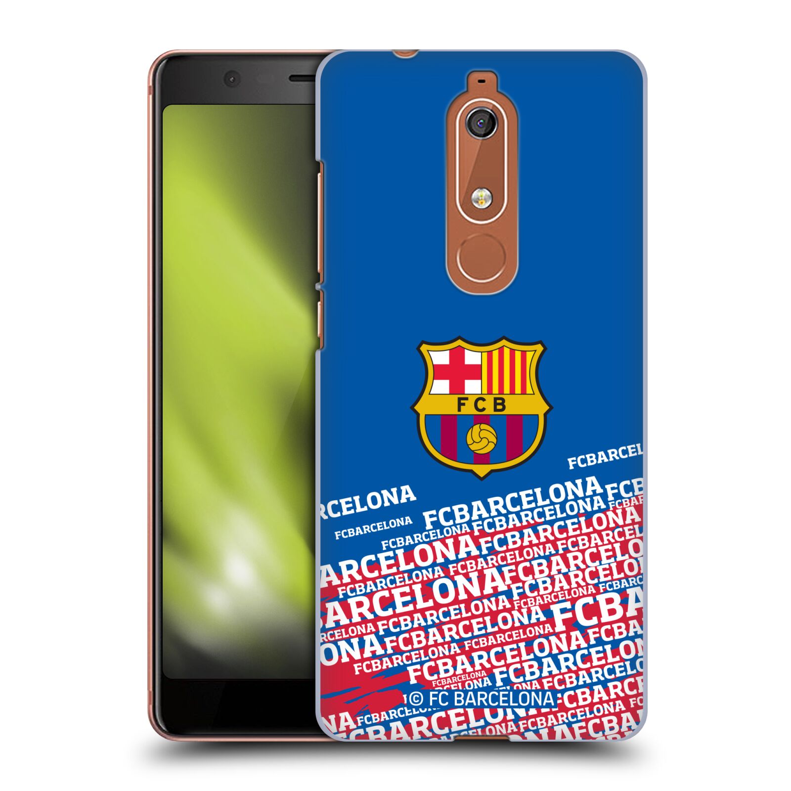 Obal na mobil Nokia 5.1 - HEAD CASE - FC BARCELONA - Velké logo nadpisy