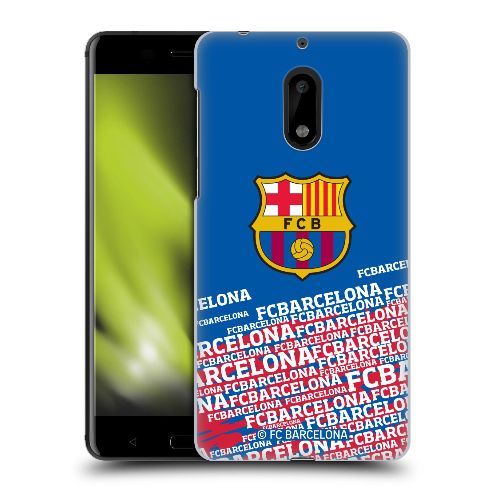 Obal na mobil Nokia 6 - HEAD CASE - FC BARCELONA - Velké logo nadpisy