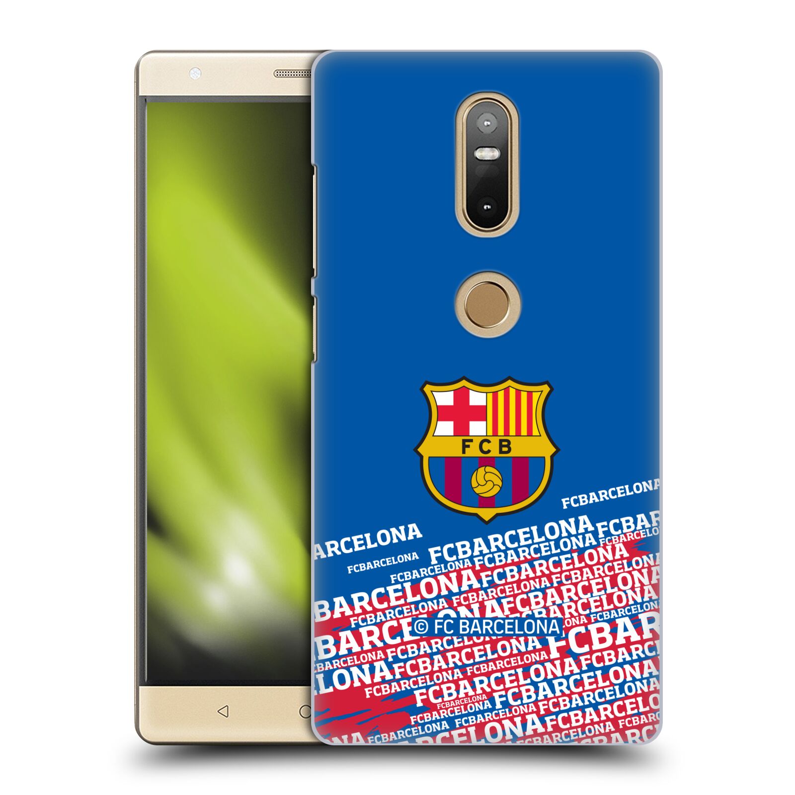Obal na mobil Lenovo Phab 2 PLUS - HEAD CASE - FC BARCELONA - Velké logo nadpisy