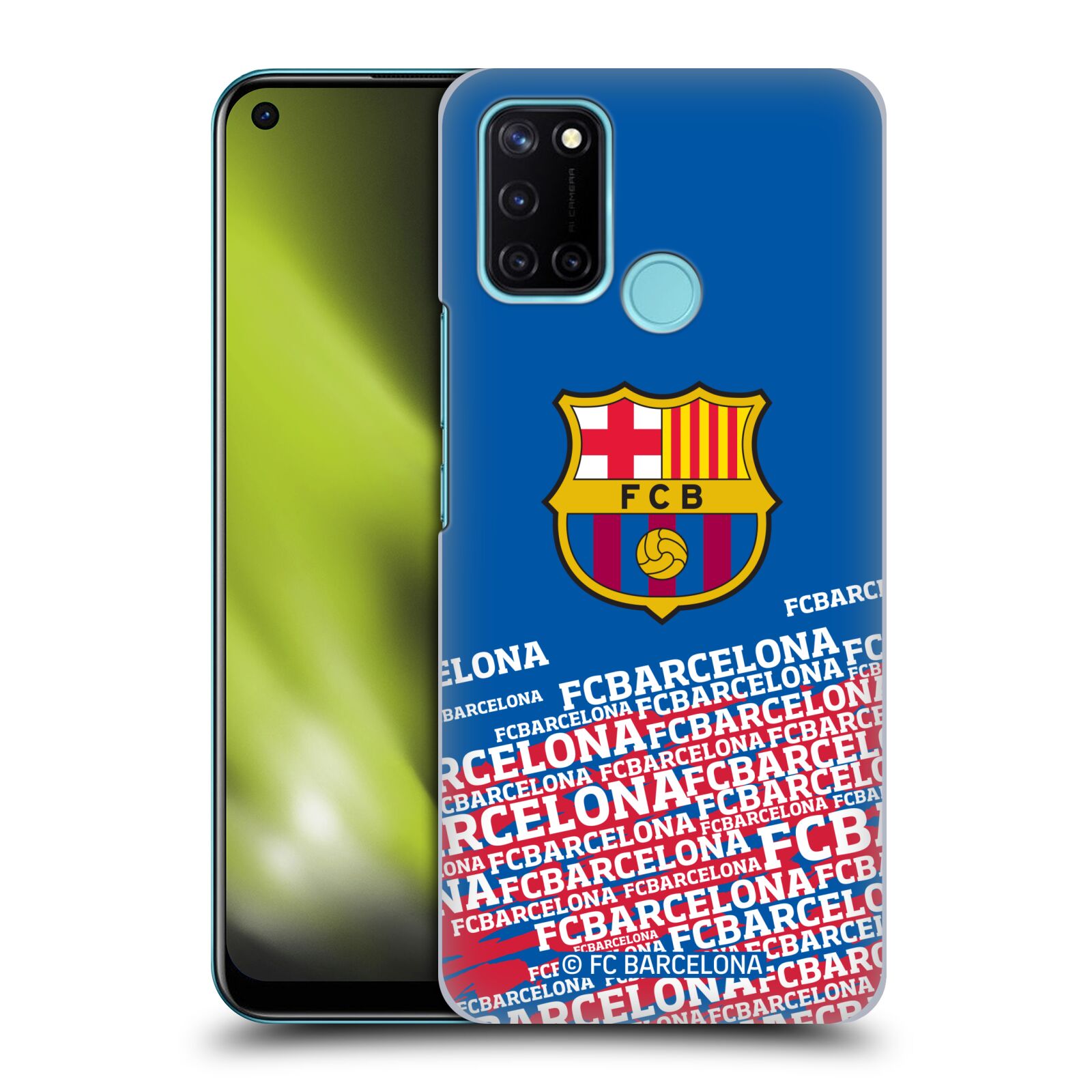 Obal na mobil Realme 7i / Realme C17 - HEAD CASE - FC BARCELONA - Velké logo nadpisy