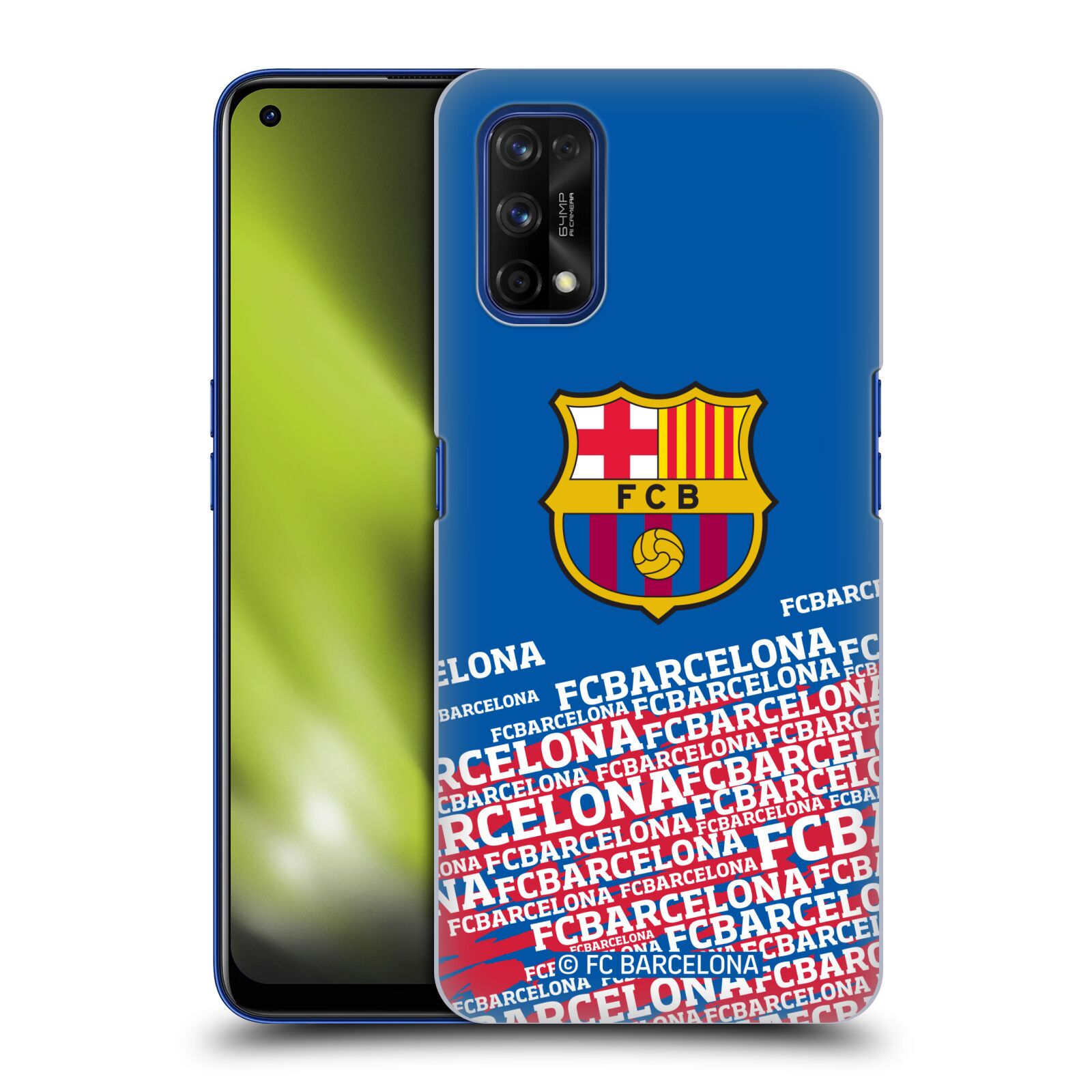 Obal na mobil Realme 7 PRO - HEAD CASE - FC BARCELONA - Velké logo nadpisy