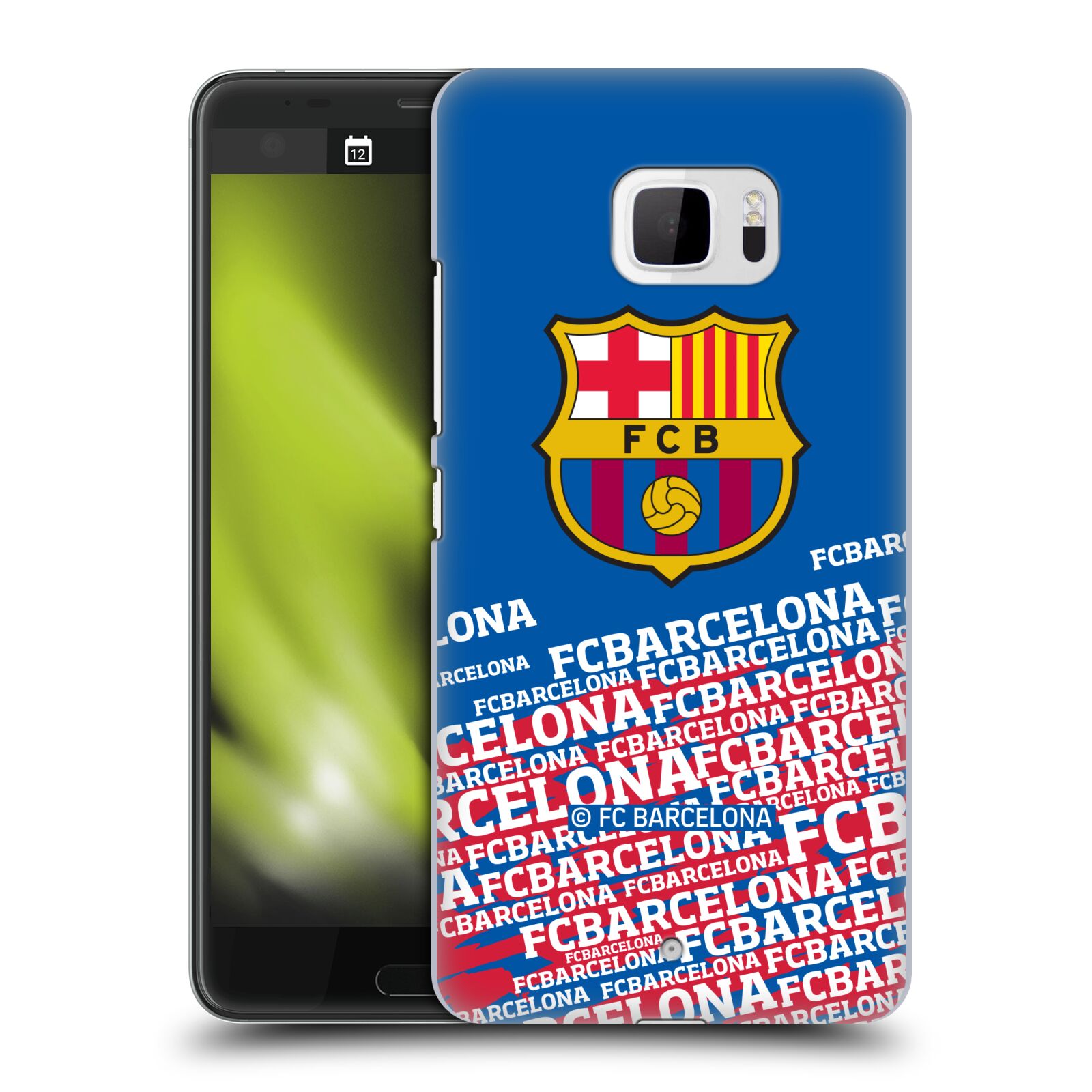 Obal na mobil HTC U Ultra - HEAD CASE - FC BARCELONA - Velké logo nadpisy
