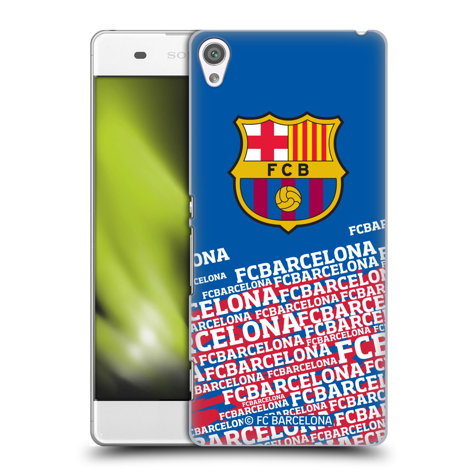 Obal na mobil Sony Xperia XA - HEAD CASE - FC BARCELONA - Velké logo nadpisy