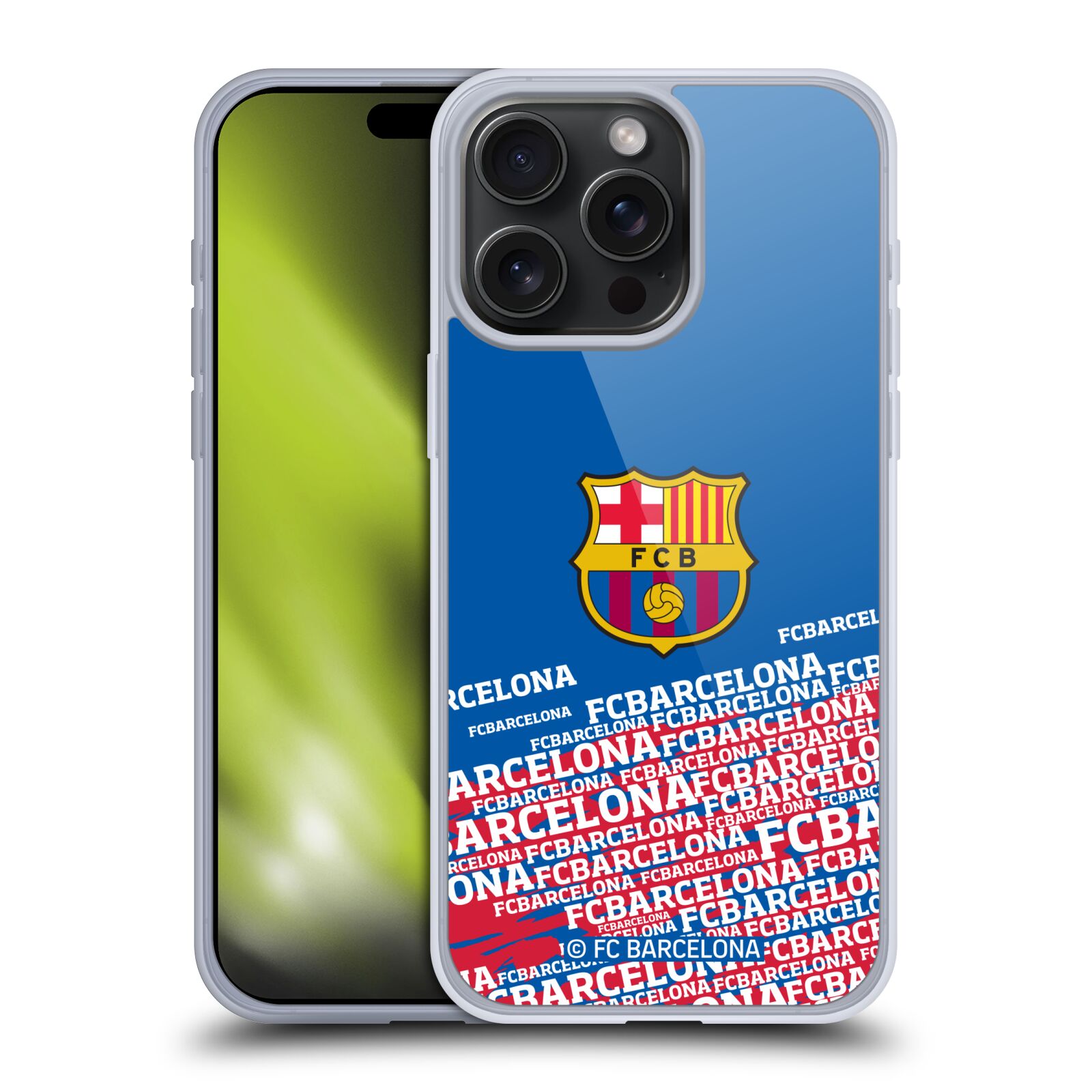Obal na mobil Apple Iphone 15 PRO MAX - HEAD CASE - FC BARCELONA - Velké logo nadpisy