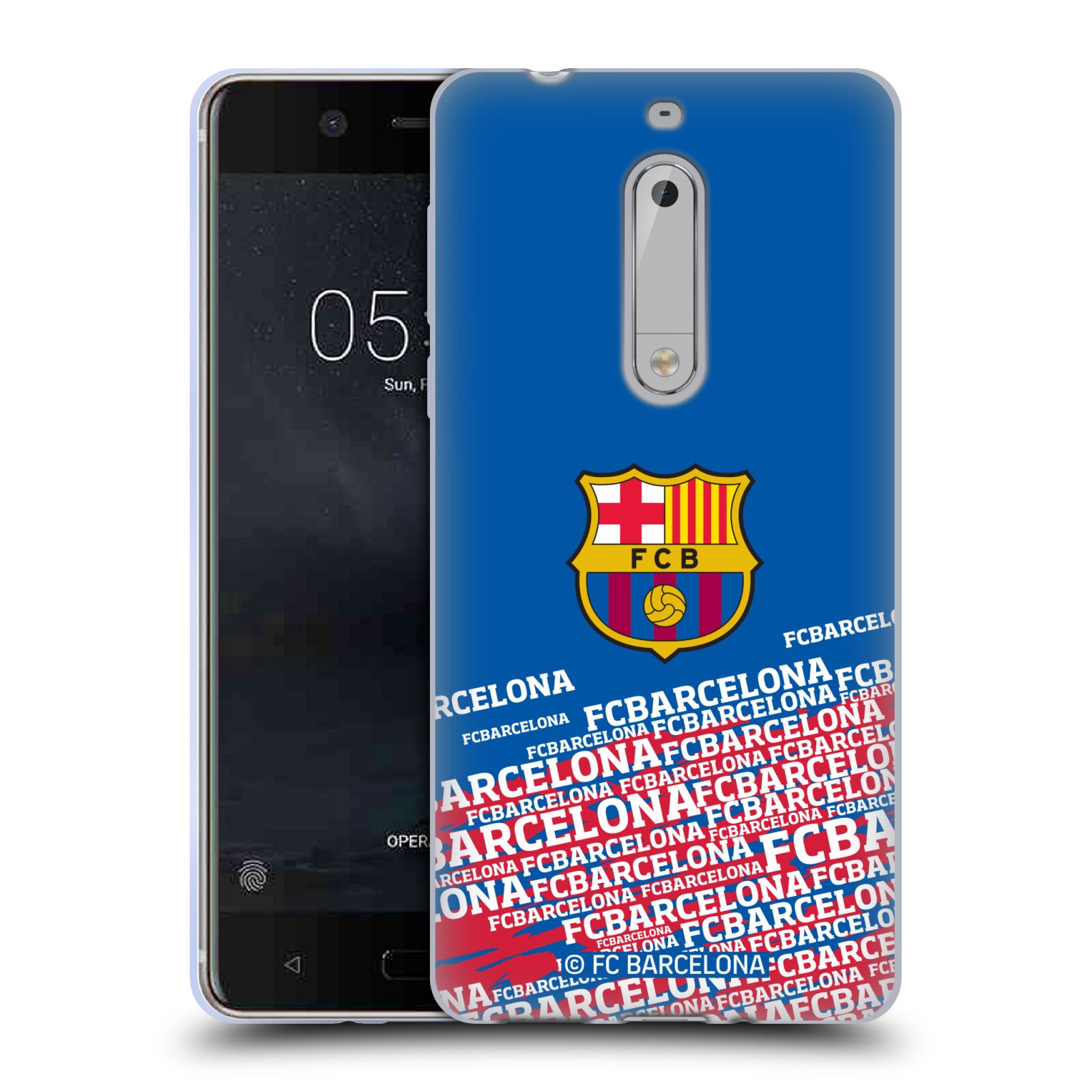 HEAD CASE silikonový obal na mobil Nokia 5 FC Barcelona znak modré pozadí