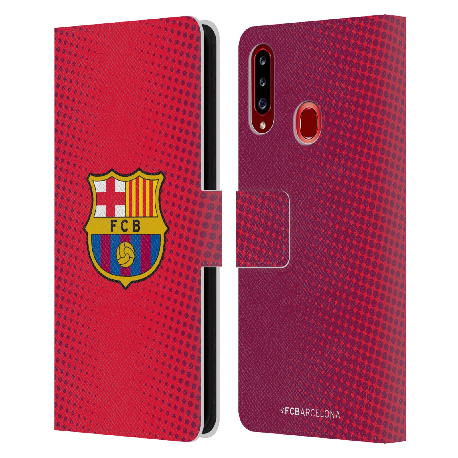 Pouzdro na mobil Samsung Galaxy A20S - HEAD CASE - FC Barcelona - Tečky červená