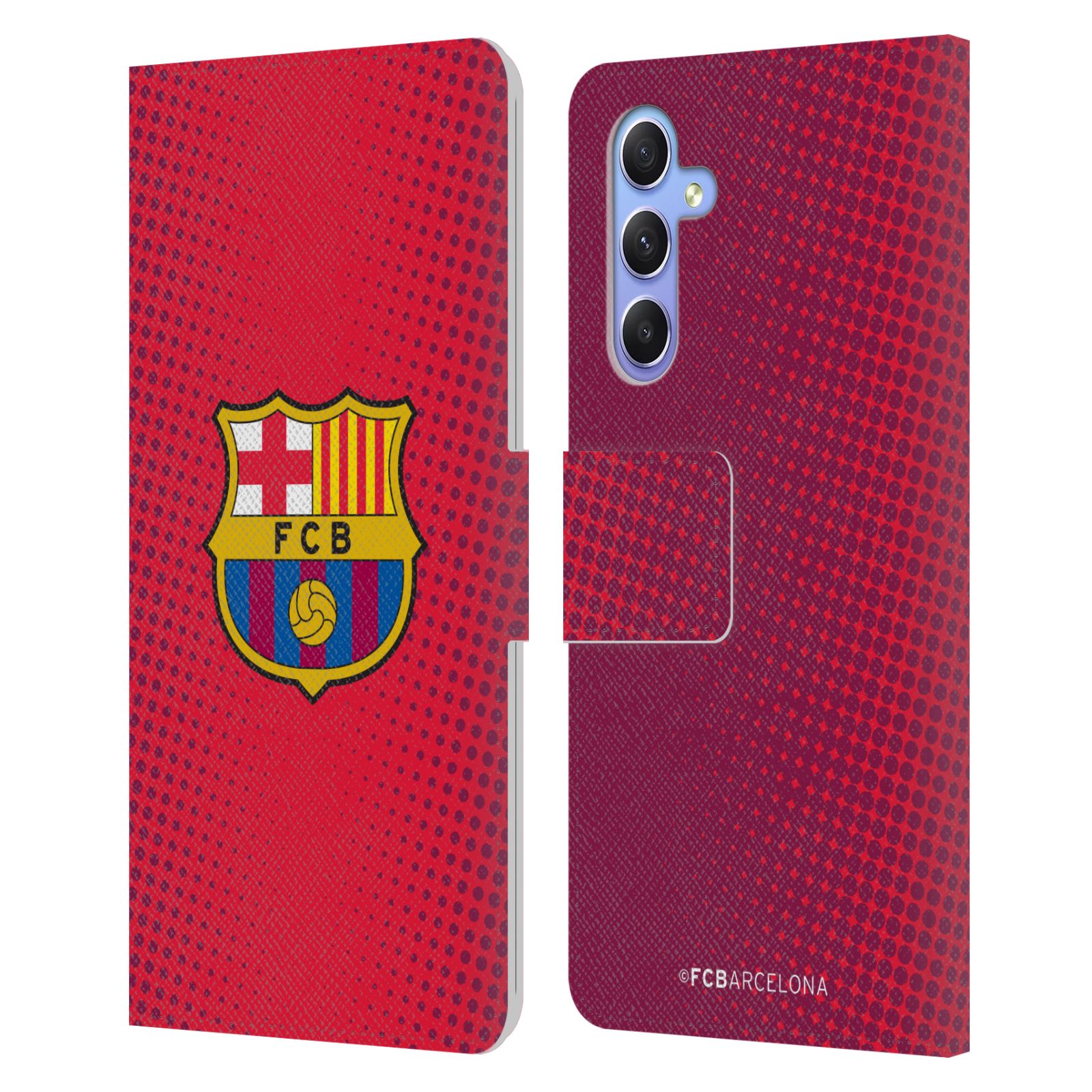 Pouzdro na mobil Samsung Galaxy A34 5G - HEAD CASE - FC Barcelona - Tečky červená