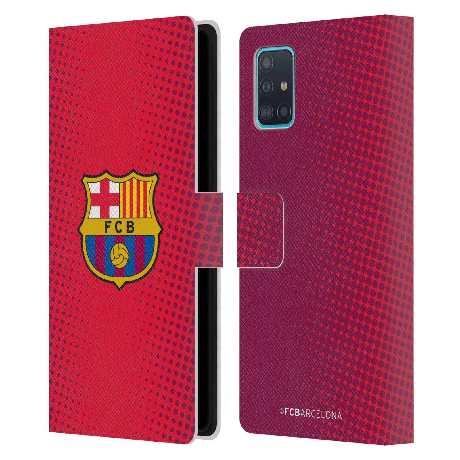 Pouzdro na mobil Samsung Galaxy A51 - HEAD CASE - FC Barcelona - Tečky červená