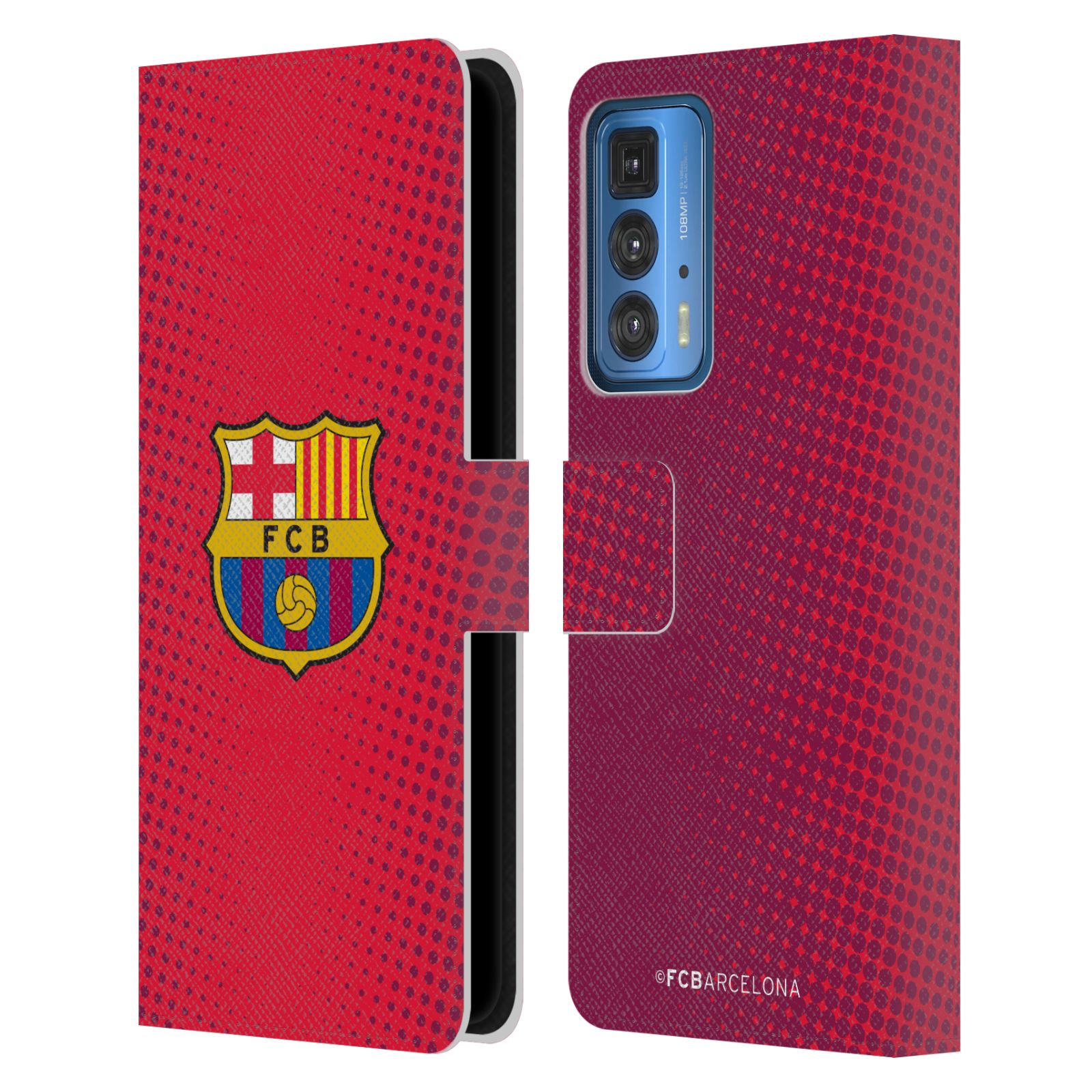 Pouzdro na mobil Motorola EDGE 20 PRO - HEAD CASE - FC Barcelona - Tečky červená