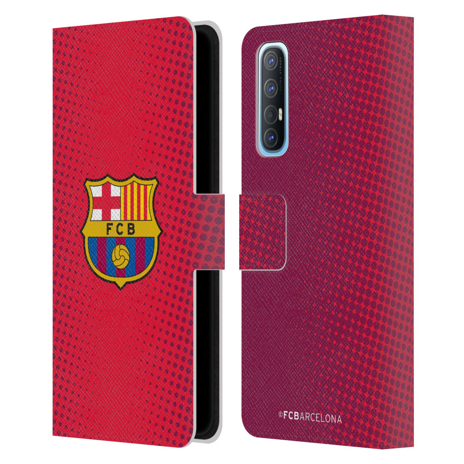 Pouzdro na mobil Oppo Find X2 NEO - HEAD CASE - FC Barcelona - Tečky červená