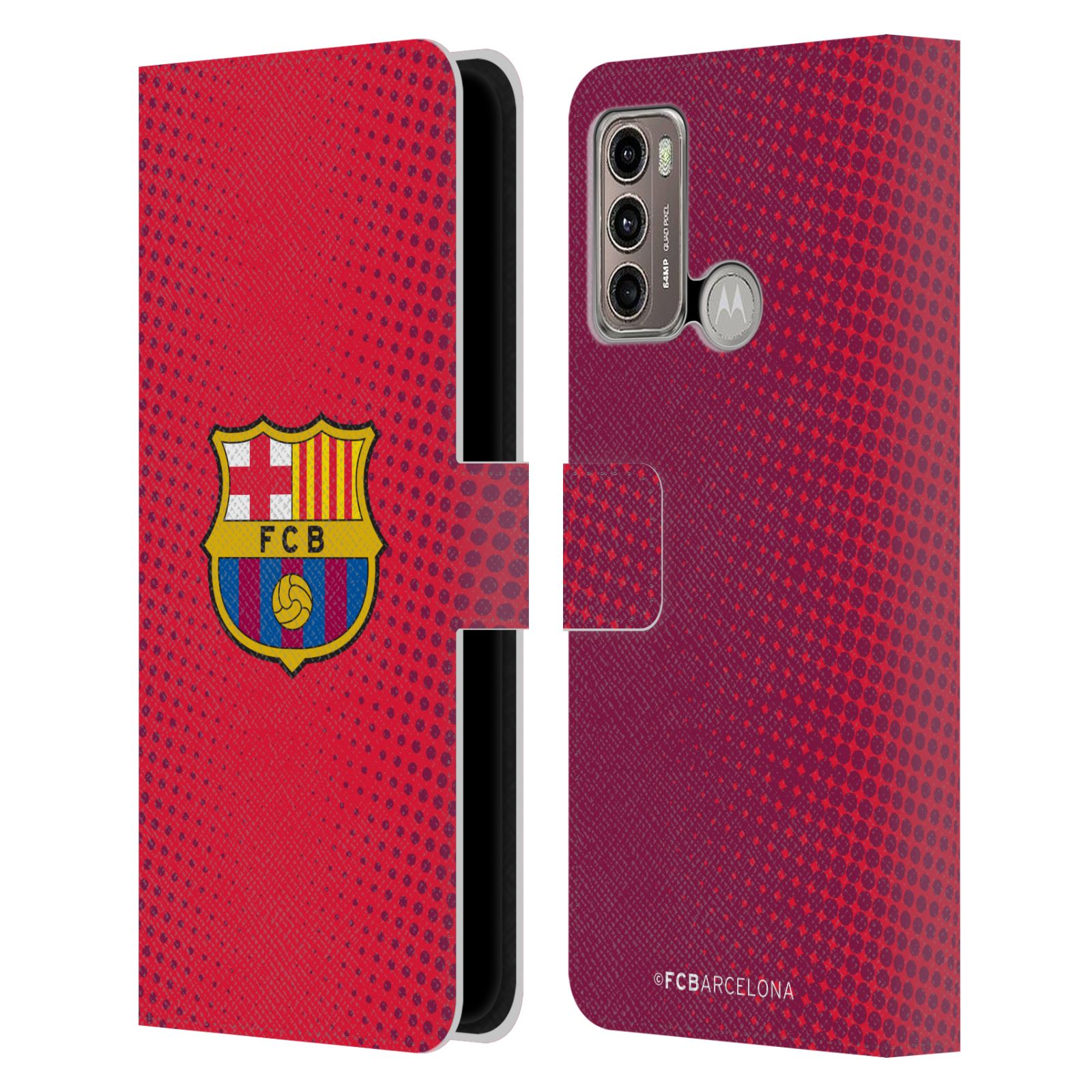 Pouzdro na mobil Motorola Moto G60 - HEAD CASE - FC Barcelona - Tečky červená