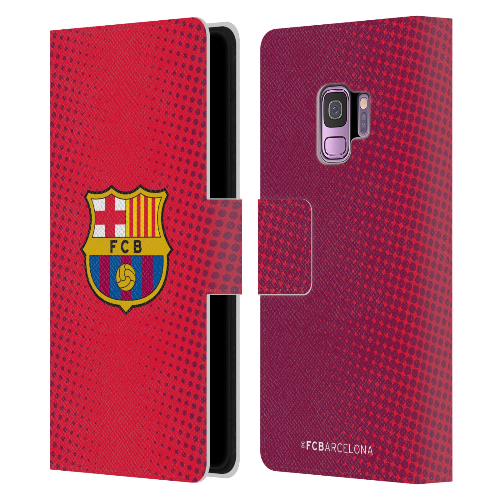 Pouzdro na mobil Samsung Galaxy S9 - HEAD CASE - FC Barcelona - Tečky červená