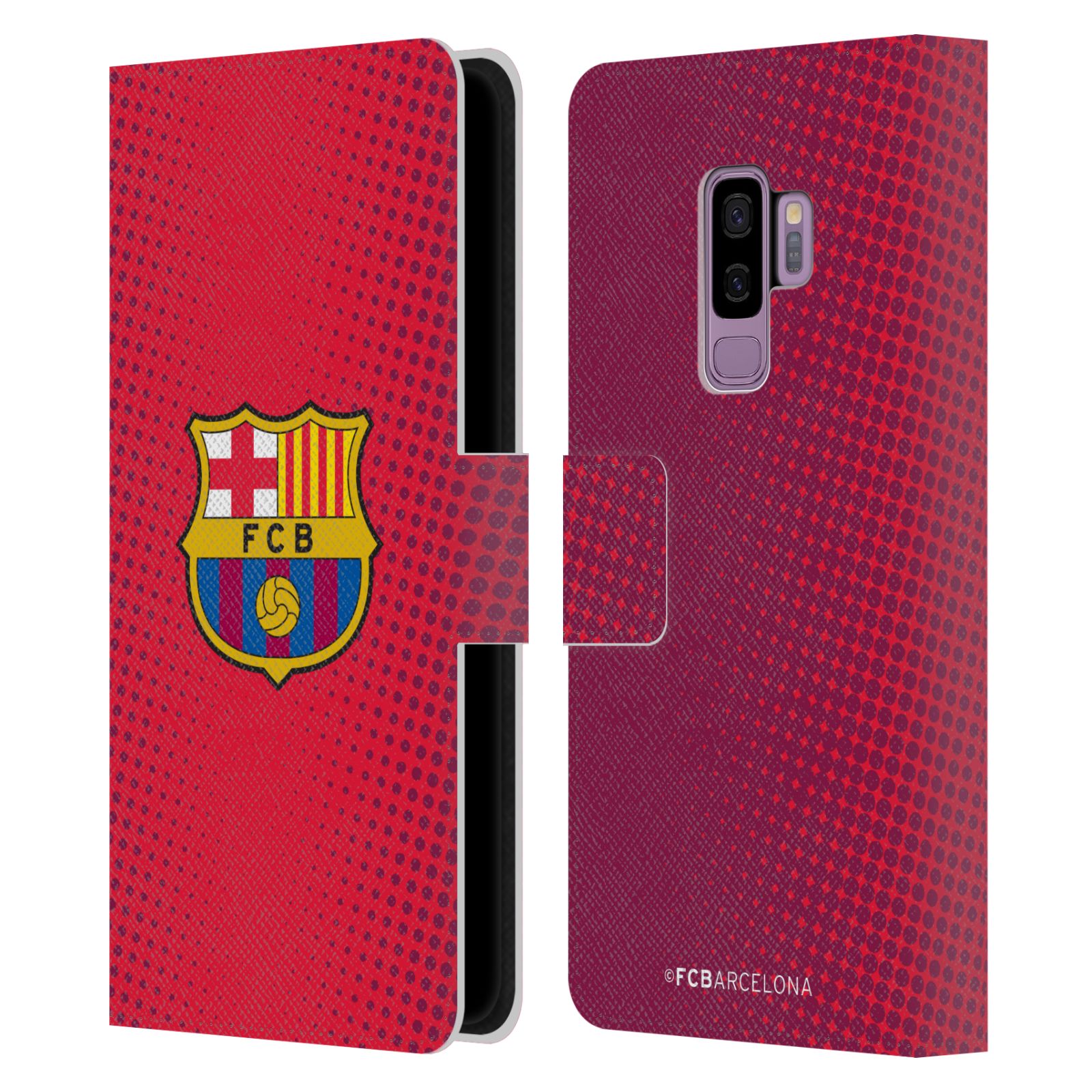 Pouzdro na mobil Samsung Galaxy S9+ / S9 PLUS - HEAD CASE - FC Barcelona - Tečky červená