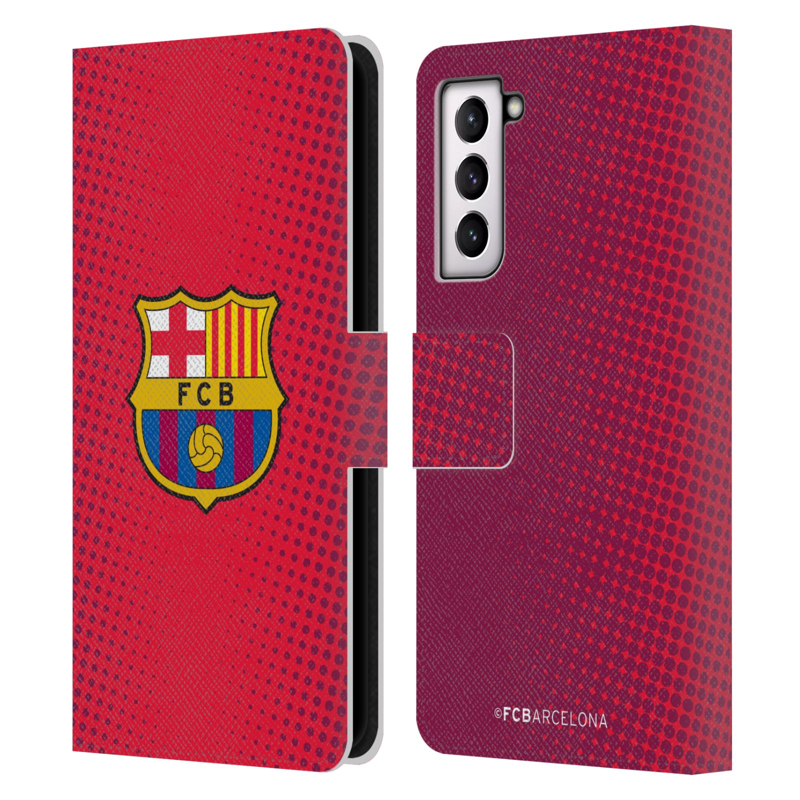 Pouzdro na mobil Samsung Galaxy S21 / S21 5G - HEAD CASE - FC Barcelona - Tečky červená