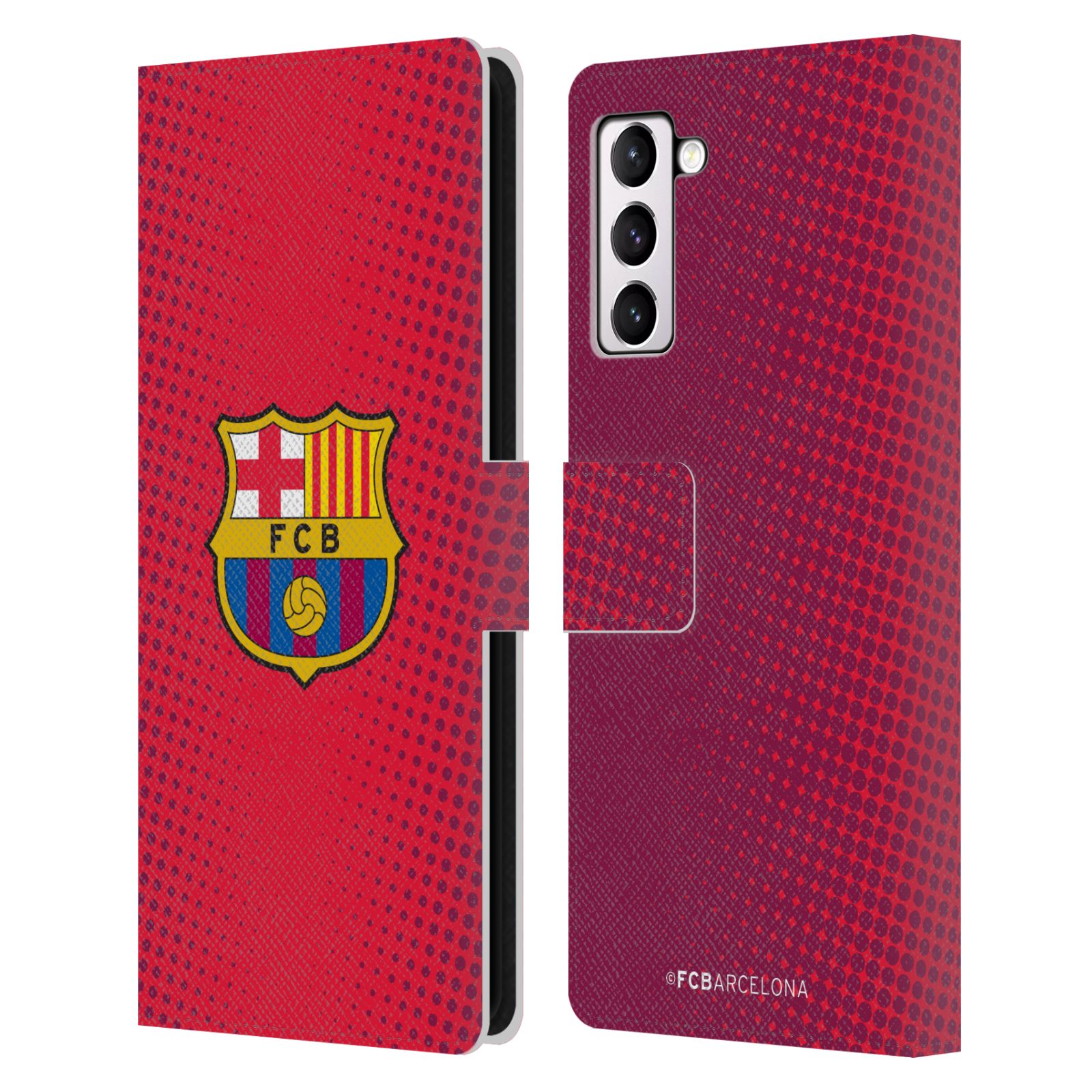 Pouzdro na mobil Samsung Galaxy S21+ 5G  - HEAD CASE - FC Barcelona - Tečky červená