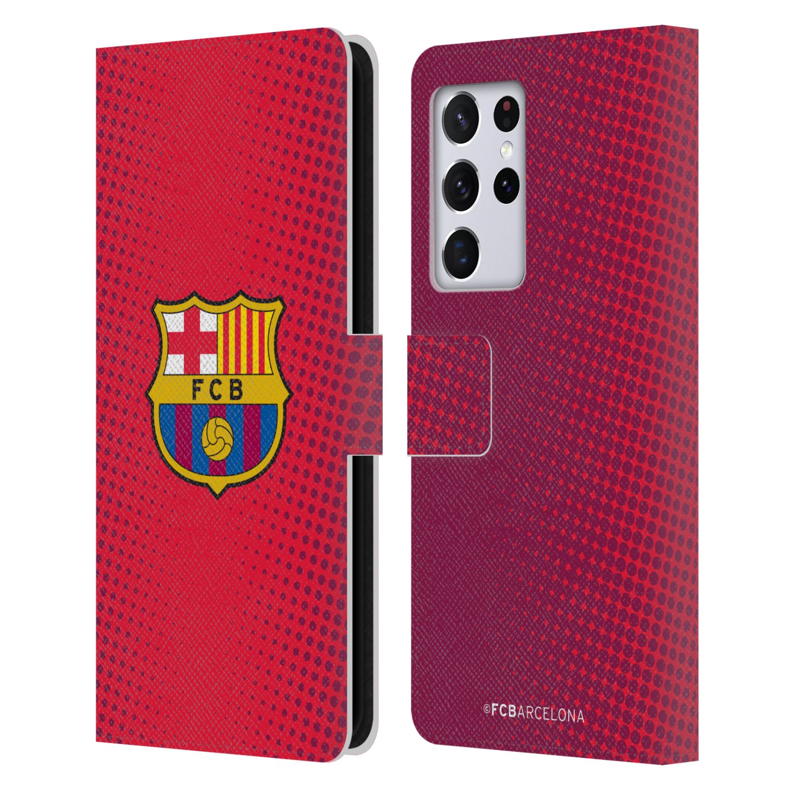 Pouzdro na mobil Samsung Galaxy S21 ULTRA 5G  - HEAD CASE - FC Barcelona - Tečky červená