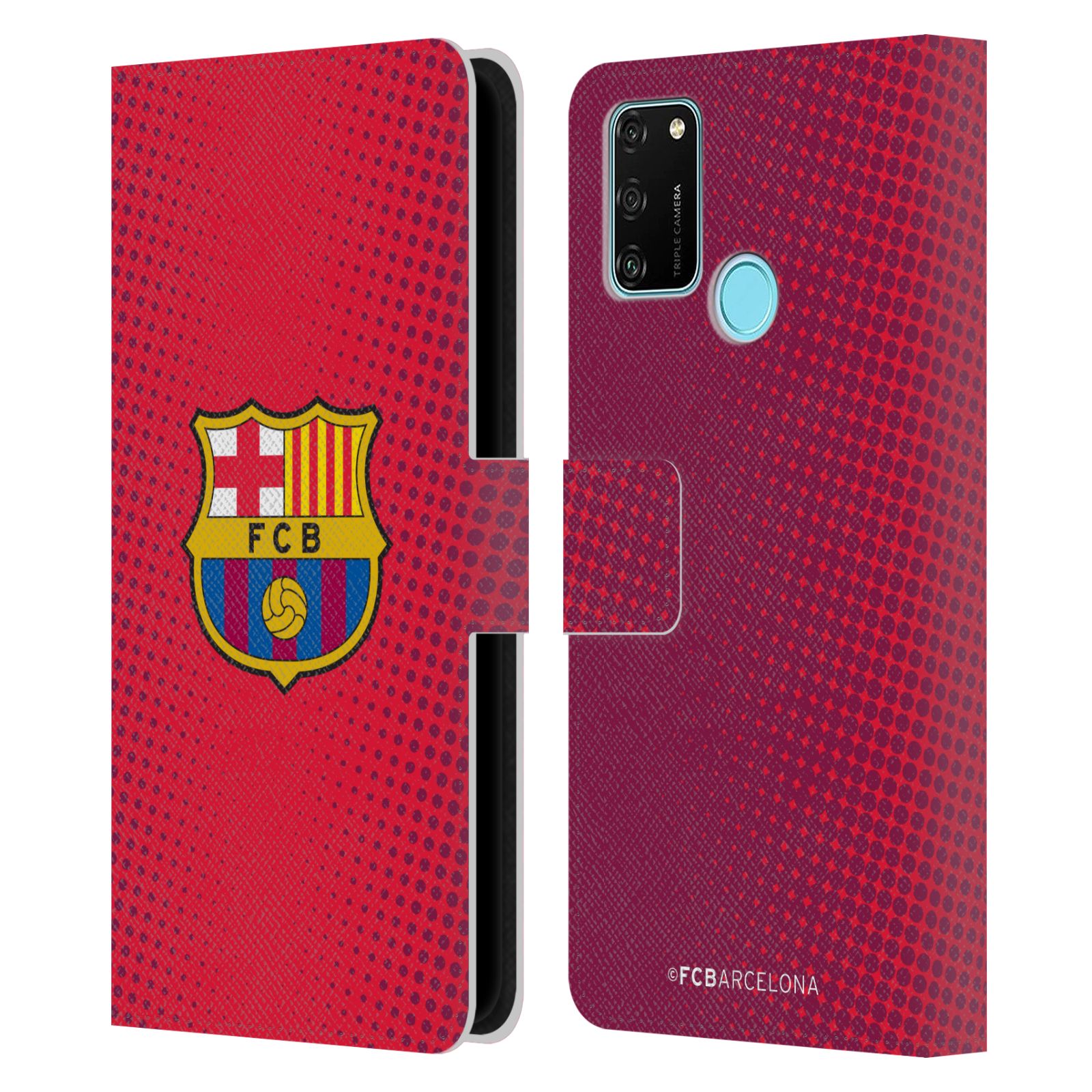Pouzdro na mobil Honor 9A - HEAD CASE - FC Barcelona - Tečky červená