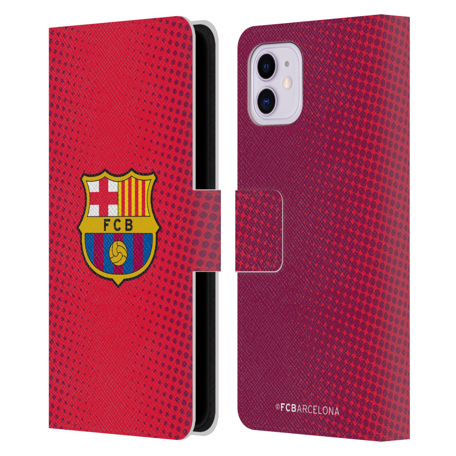 Pouzdro na mobil Apple Iphone 11 - HEAD CASE - FC Barcelona - Tečky červená