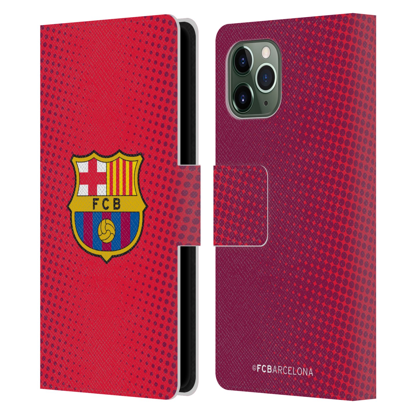 Pouzdro na mobil Apple Iphone 11 Pro - HEAD CASE - FC Barcelona - Tečky červená