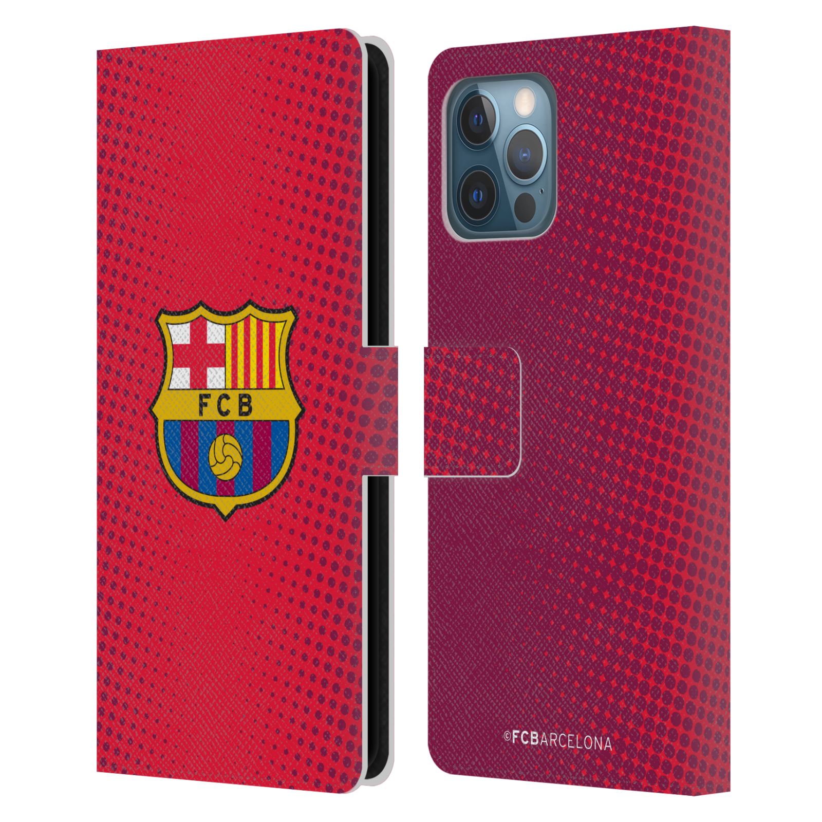 Pouzdro na mobil Apple Iphone 12 Pro Max - HEAD CASE - FC Barcelona - Tečky červená