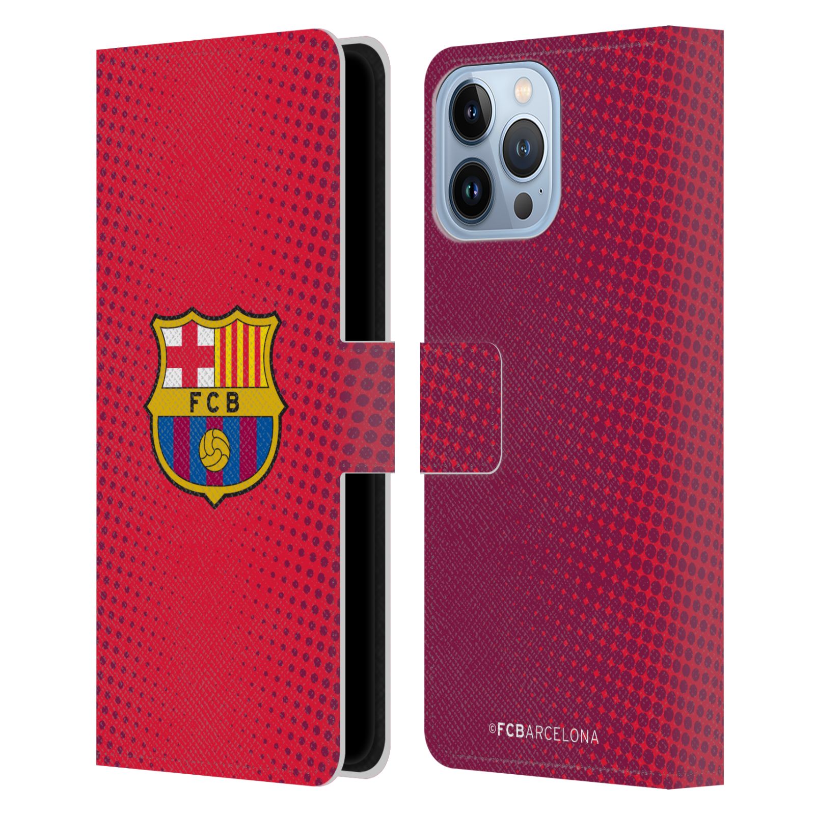 Pouzdro na mobil Apple Iphone 13 PRO MAX - HEAD CASE - FC Barcelona - Tečky červená