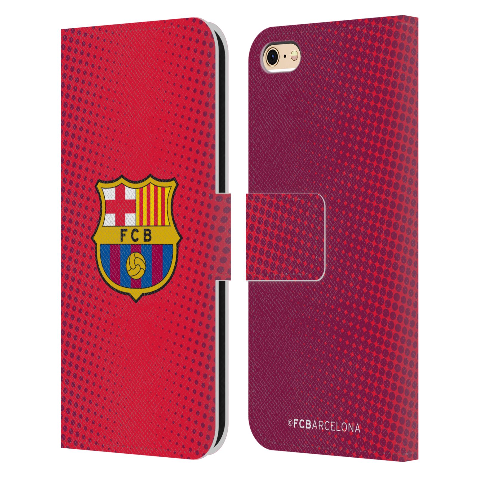Pouzdro na mobil Apple Iphone 6 / 6S - HEAD CASE - FC Barcelona - Tečky červená