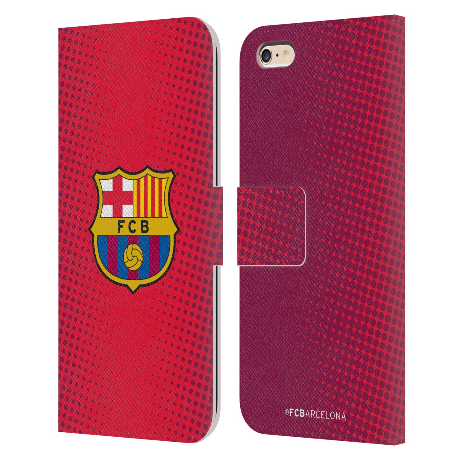 Pouzdro na mobil Apple Iphone 6 PLUS / 6S PLUS - HEAD CASE - FC Barcelona - Tečky červená