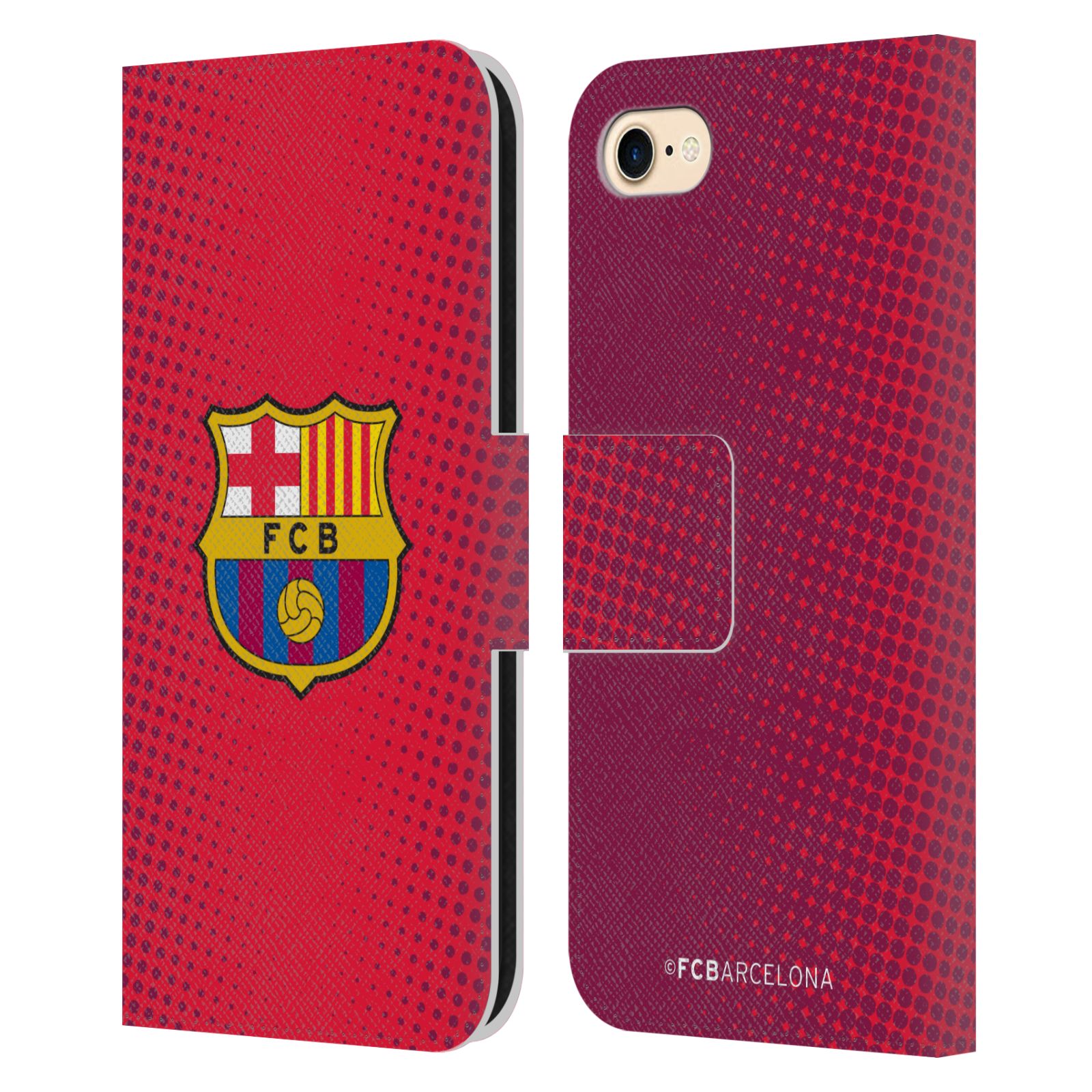 Pouzdro na mobil Apple Iphone 7/8/SE2020 - HEAD CASE - FC Barcelona - Tečky červená