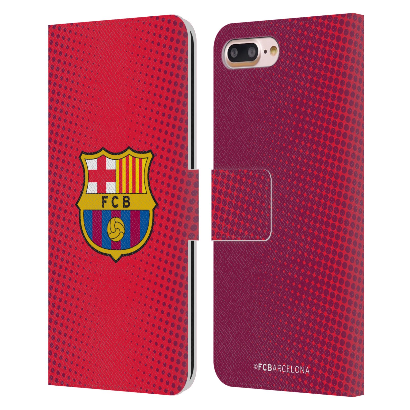 Pouzdro na mobil Apple Iphone 7+/8+ - HEAD CASE - FC Barcelona - Tečky červená