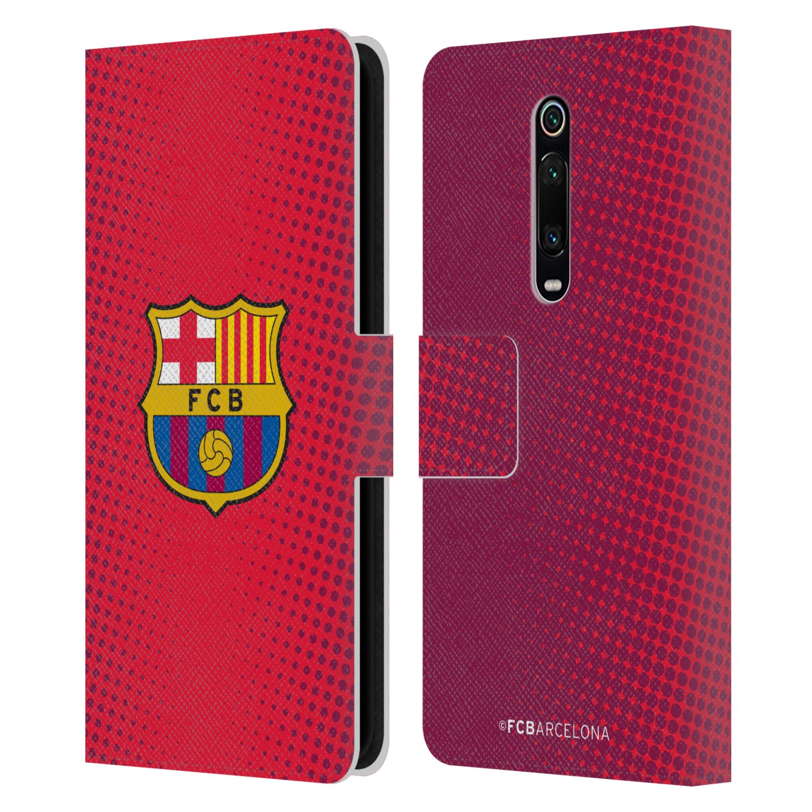 Pouzdro na mobil Xiaomi Mi 9T  - HEAD CASE - FC Barcelona - Tečky červená