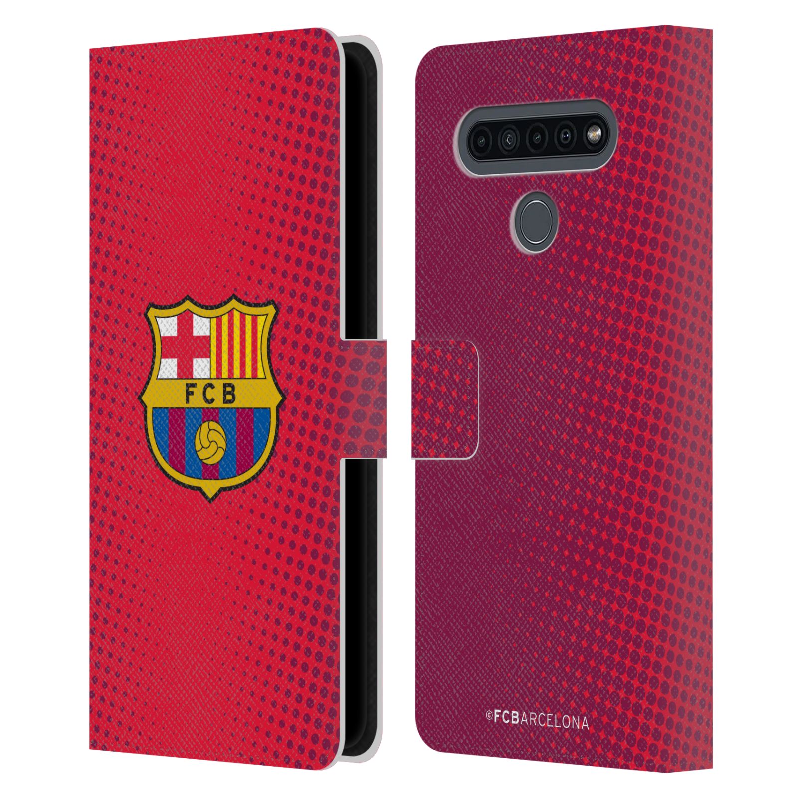 Pouzdro na mobil LG K41s  - HEAD CASE - FC Barcelona - Tečky červená