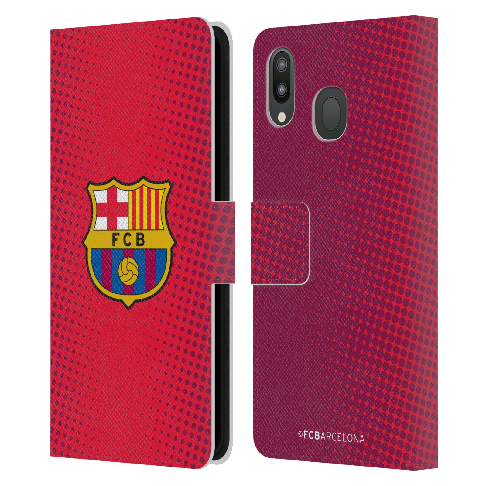 Pouzdro na mobil Samsung Galaxy M20 - HEAD CASE - FC Barcelona - Tečky červená