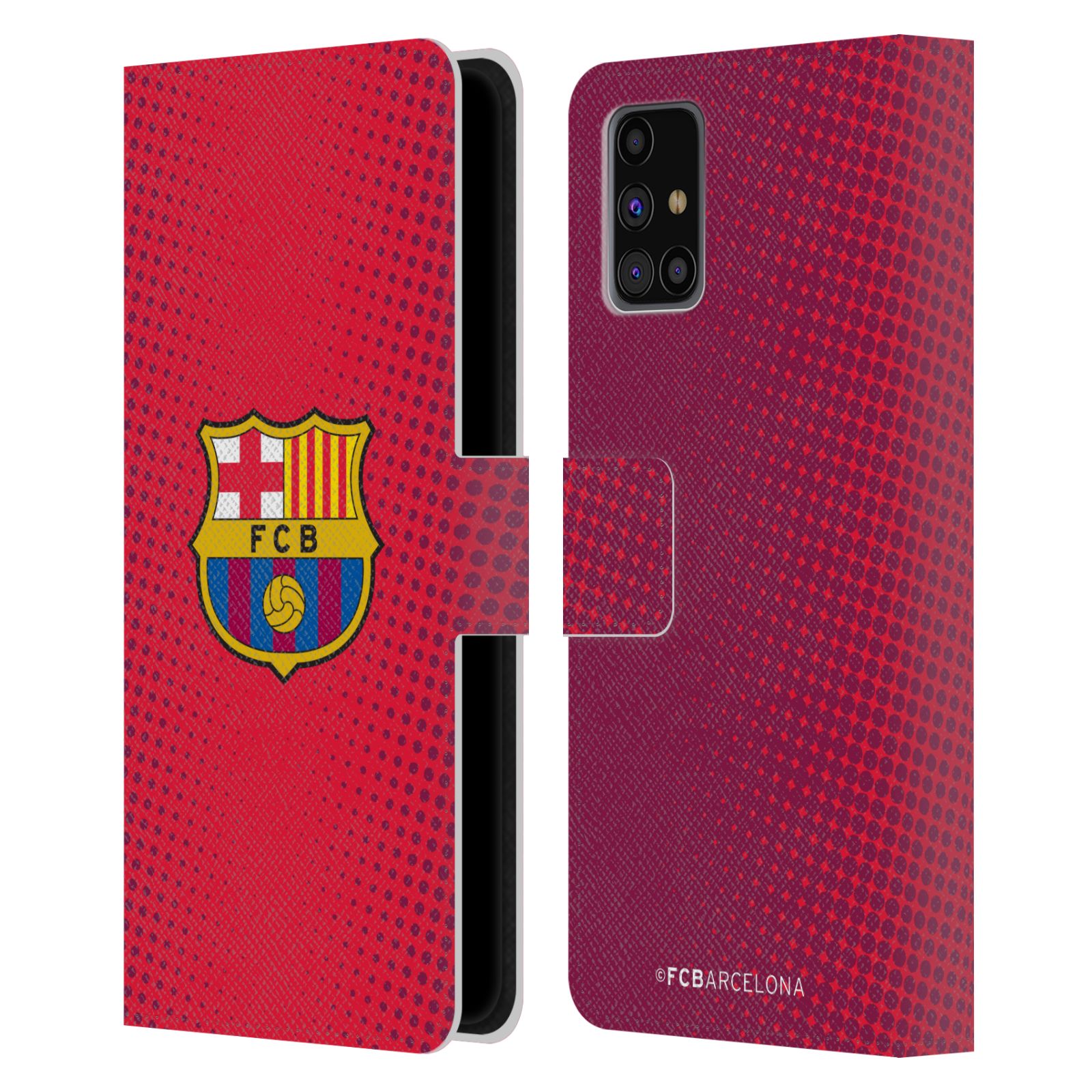 Pouzdro na mobil Samsung Galaxy M31s - HEAD CASE - FC Barcelona - Tečky červená