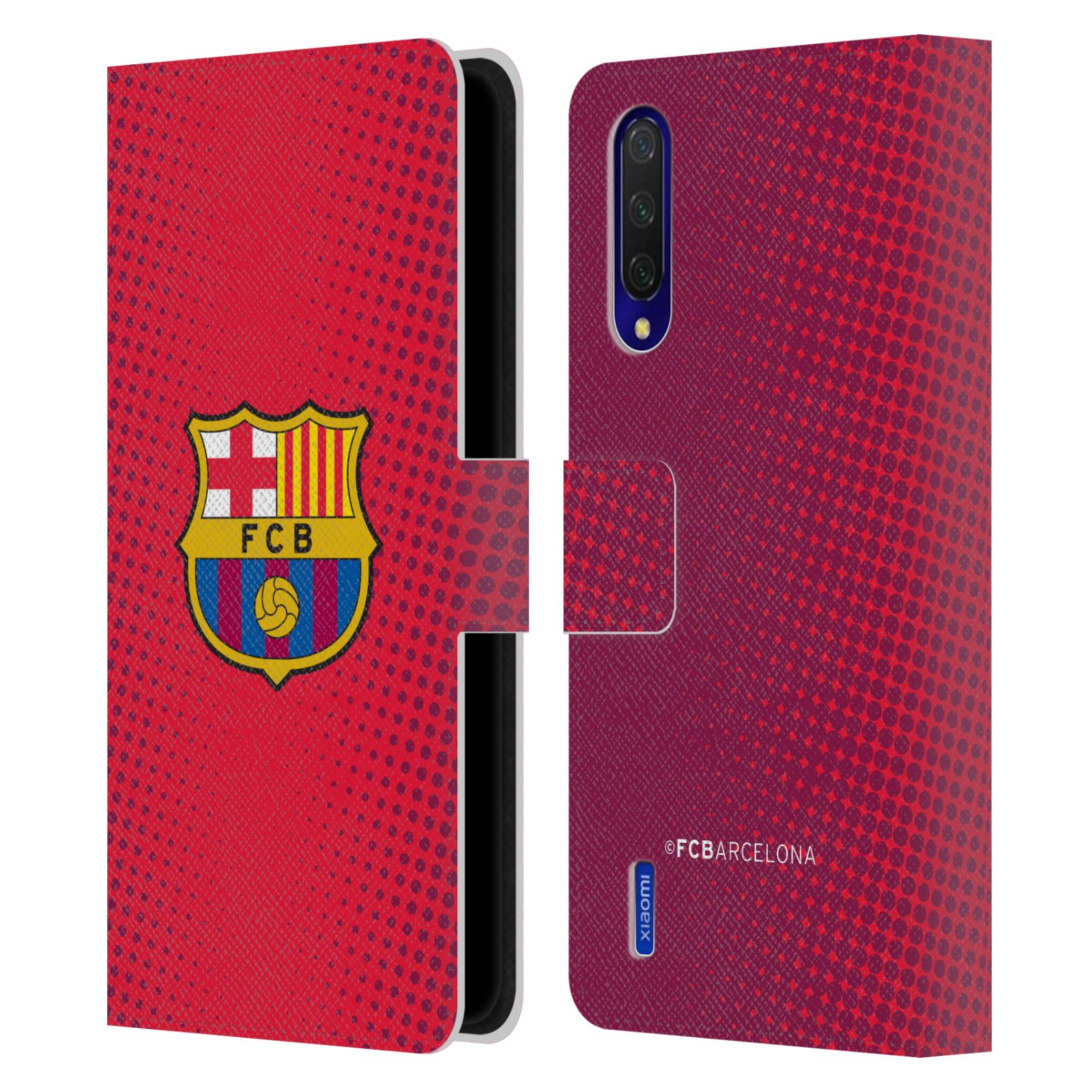 Pouzdro na mobil Xiaomi Mi 9 LITE  - HEAD CASE - FC Barcelona - Tečky červená