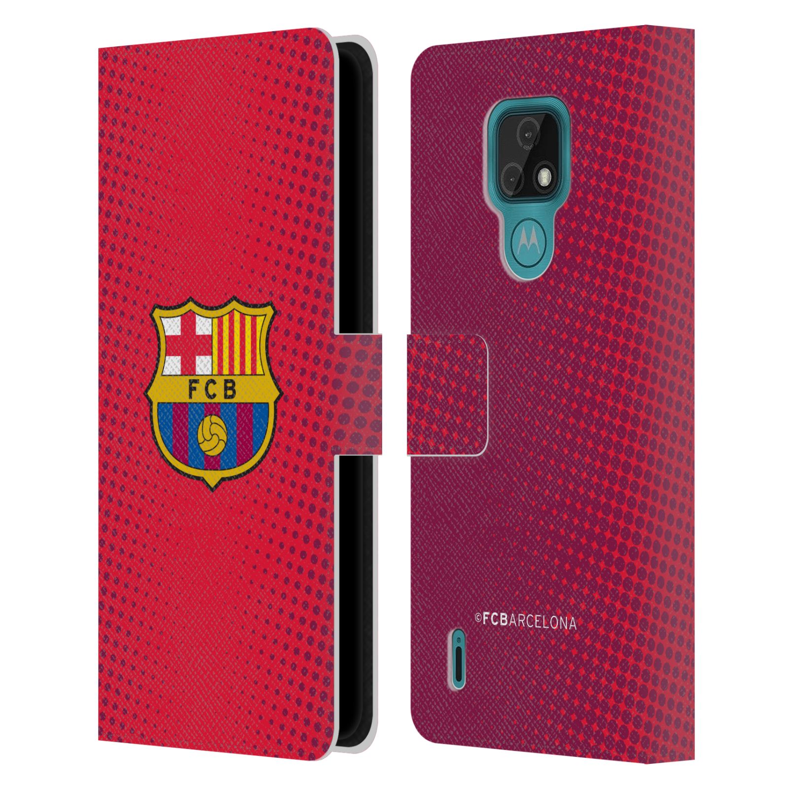 Pouzdro na mobil Motorola Moto E7 - HEAD CASE - FC Barcelona - Tečky červená